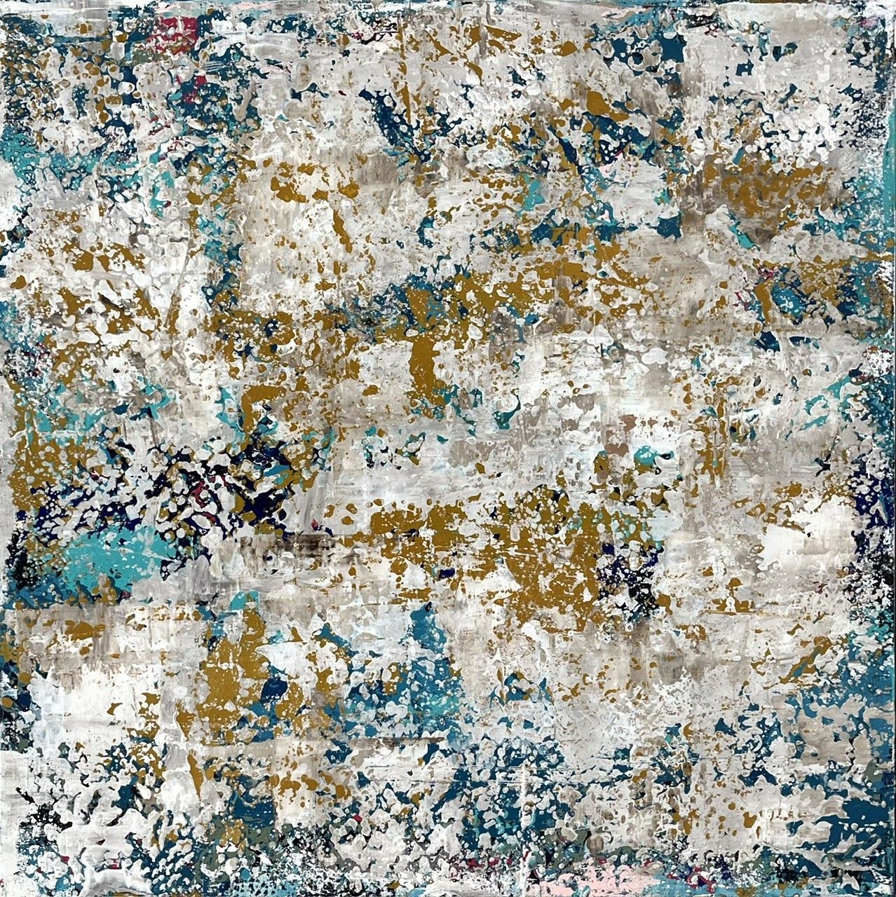 Peinture abstraite format xxl Stone – CELINE WEBER – 80 × 80 cm