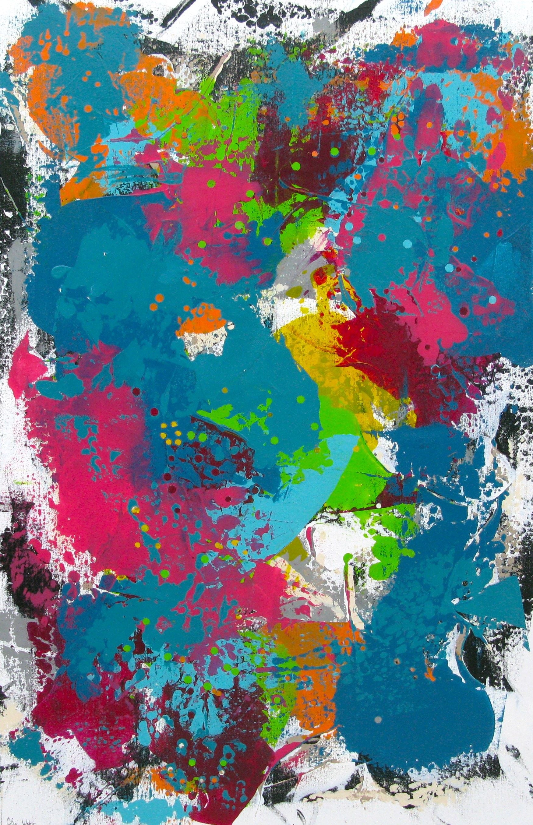 Peinture abstraite format xxl STONE ÉQUATEUR – CELINE WEBER – 80 × 120 cm