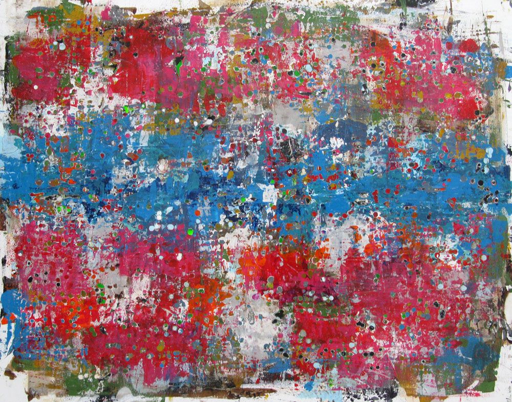 Peinture abstraite format xxl STONE SAPHIR – CELINE WEBER – 100 × 100 cm