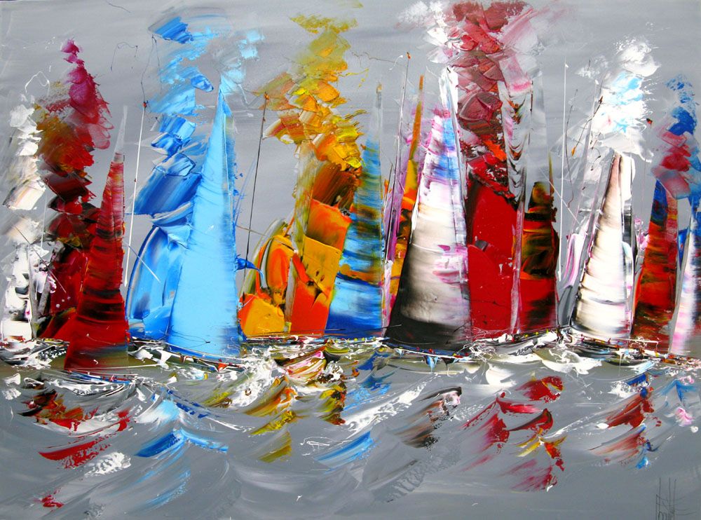 Peinture abstraite format xxl MARINE ABSTRAITE 2024-54 – F. BOUTET – 130 × 97 cm