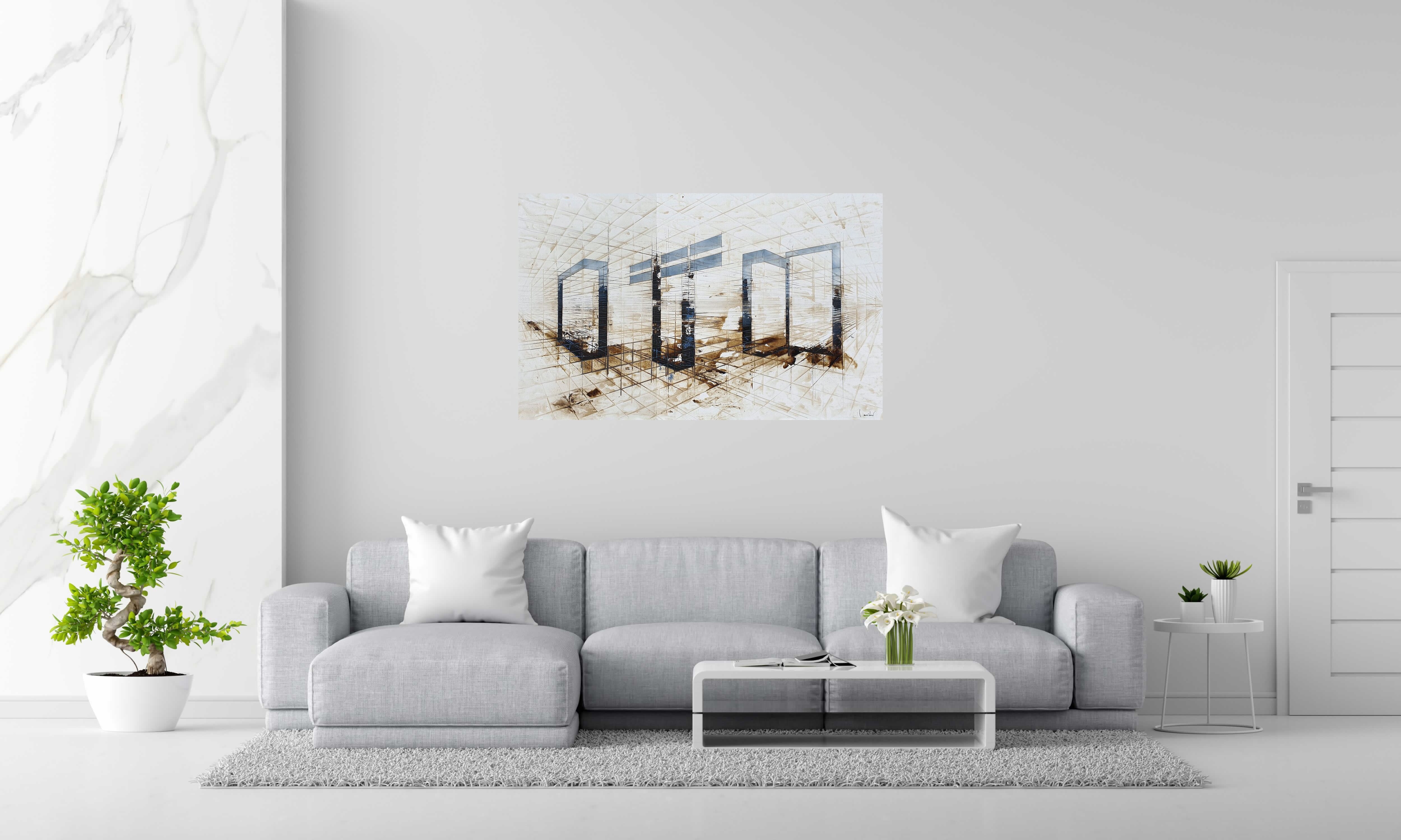 Peinture ARCHES de LUDOVIC MERCHER dans un intérieur – 130 × 810 cm