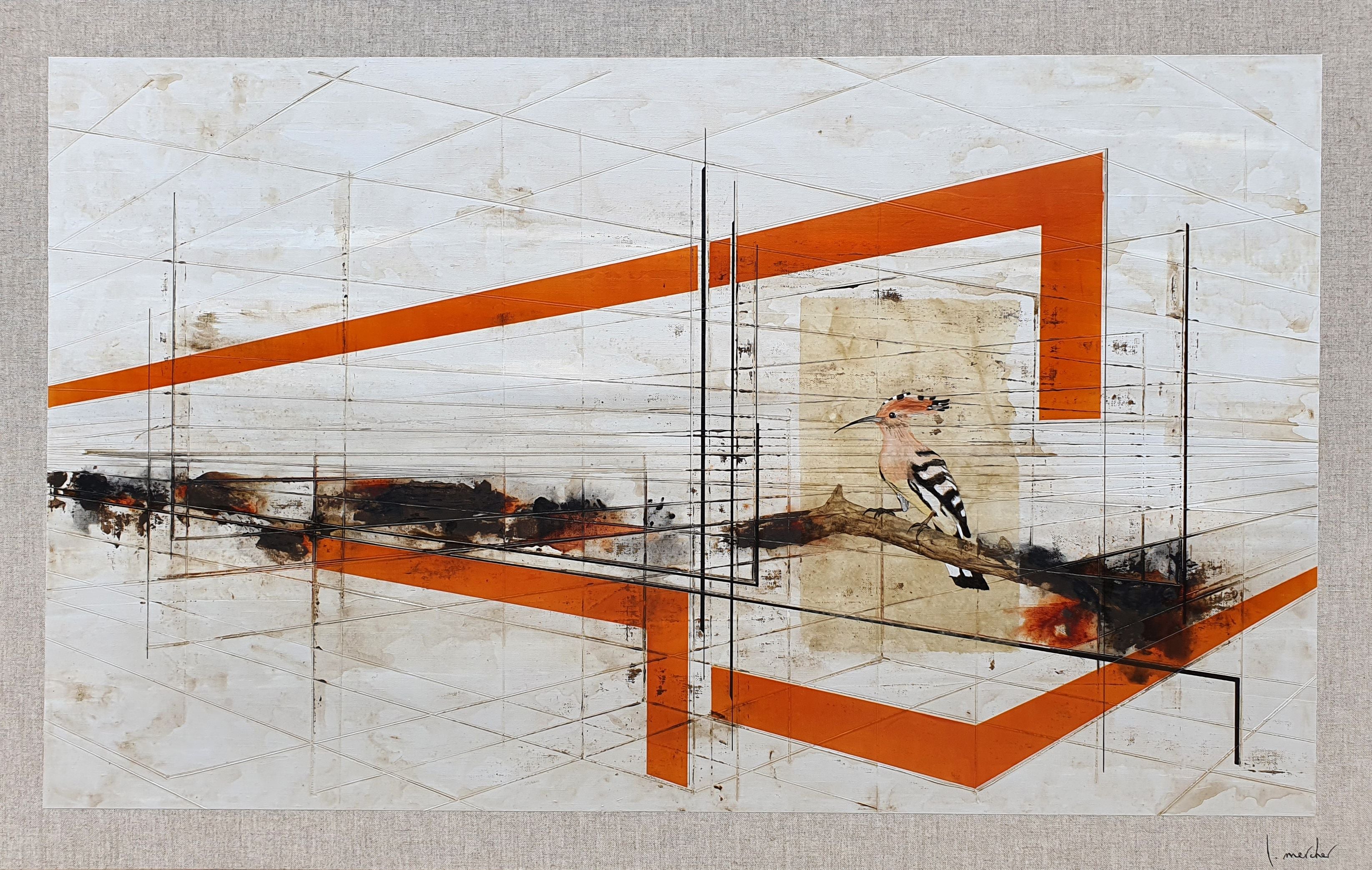 Peinture abstraite format xxl NO MAN'S LAND – LUDOVIC MERCHER – 116 × 73 cm