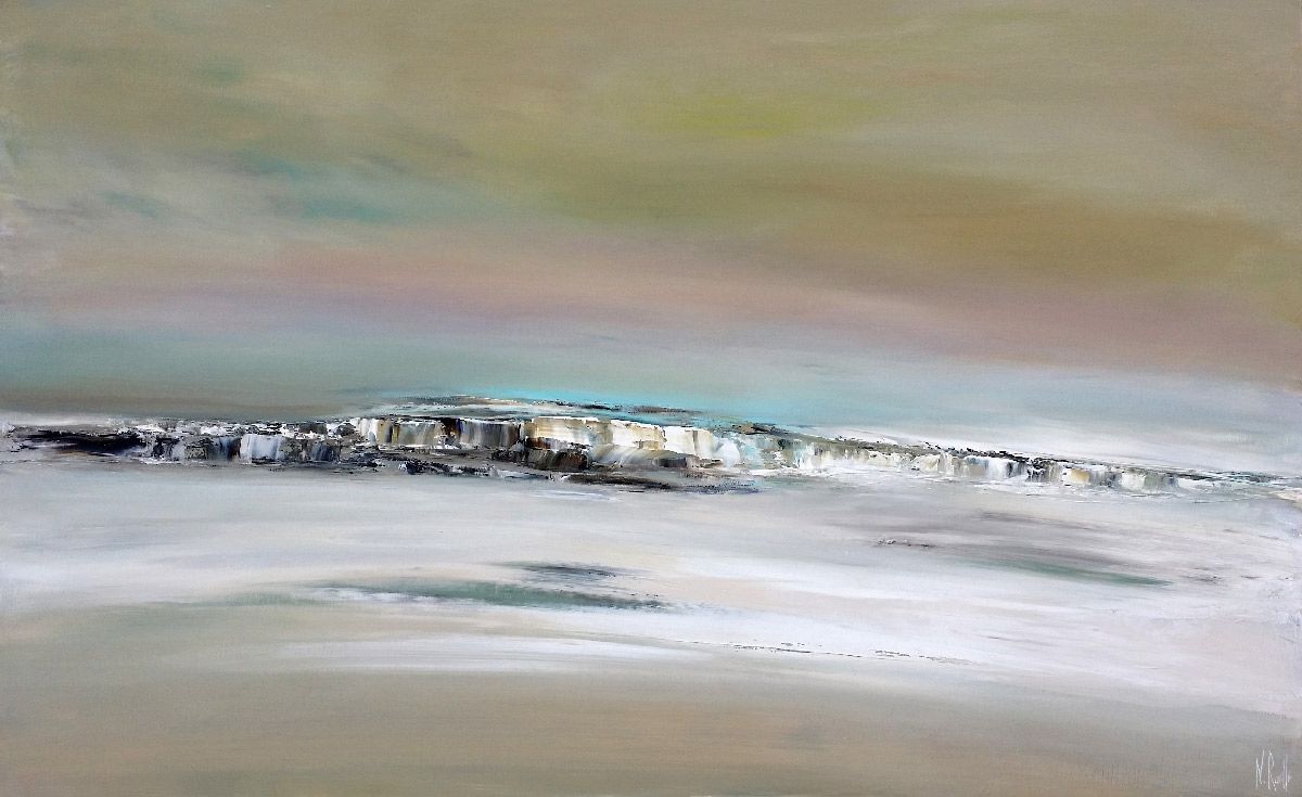Peinture abstraite format xxl RIVAGES – RUELLE NICOLAS – 80 × 100 cm