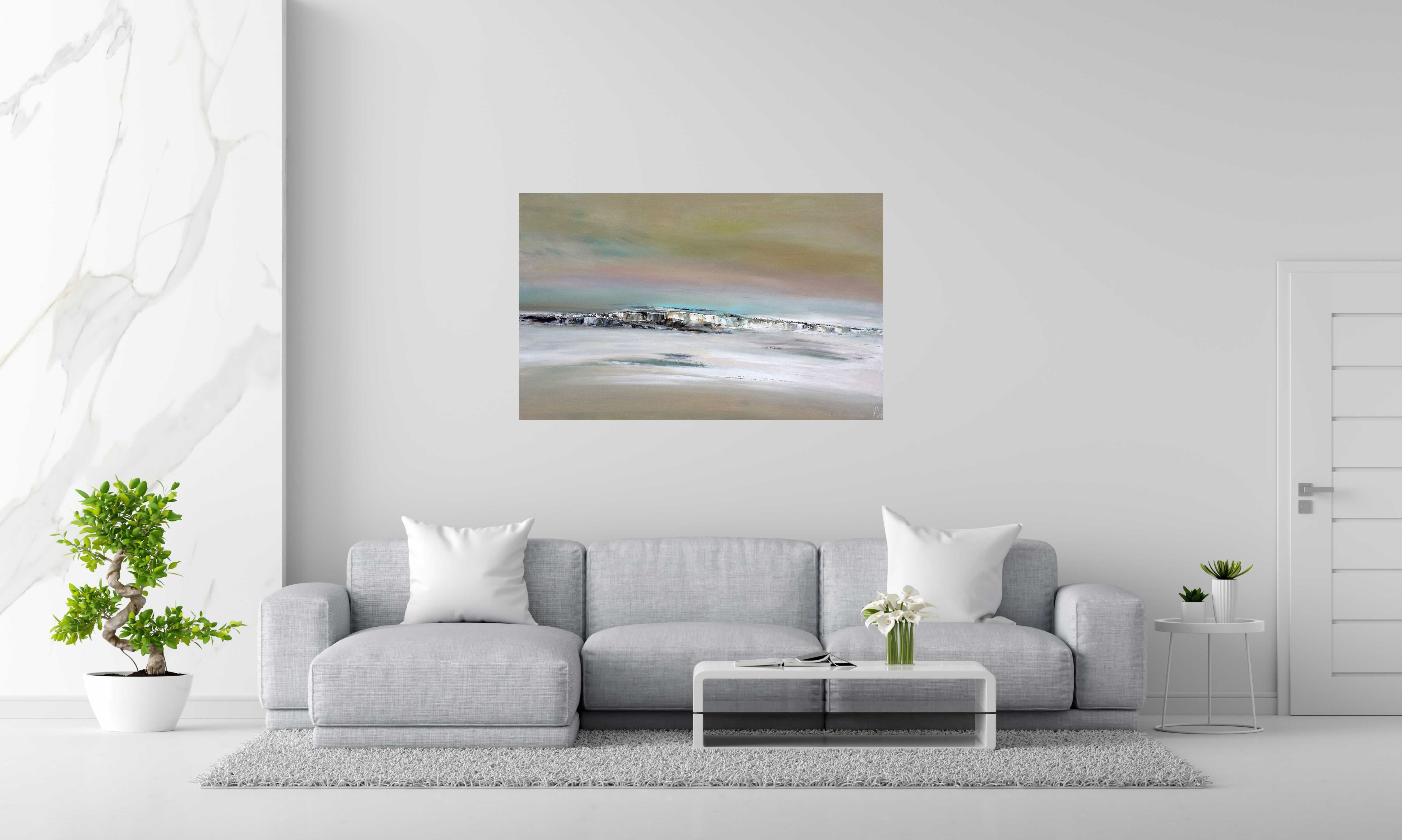 Peinture RIVAGES de RUELLE NICOLAS dans un intérieur – 80 × 100 cm