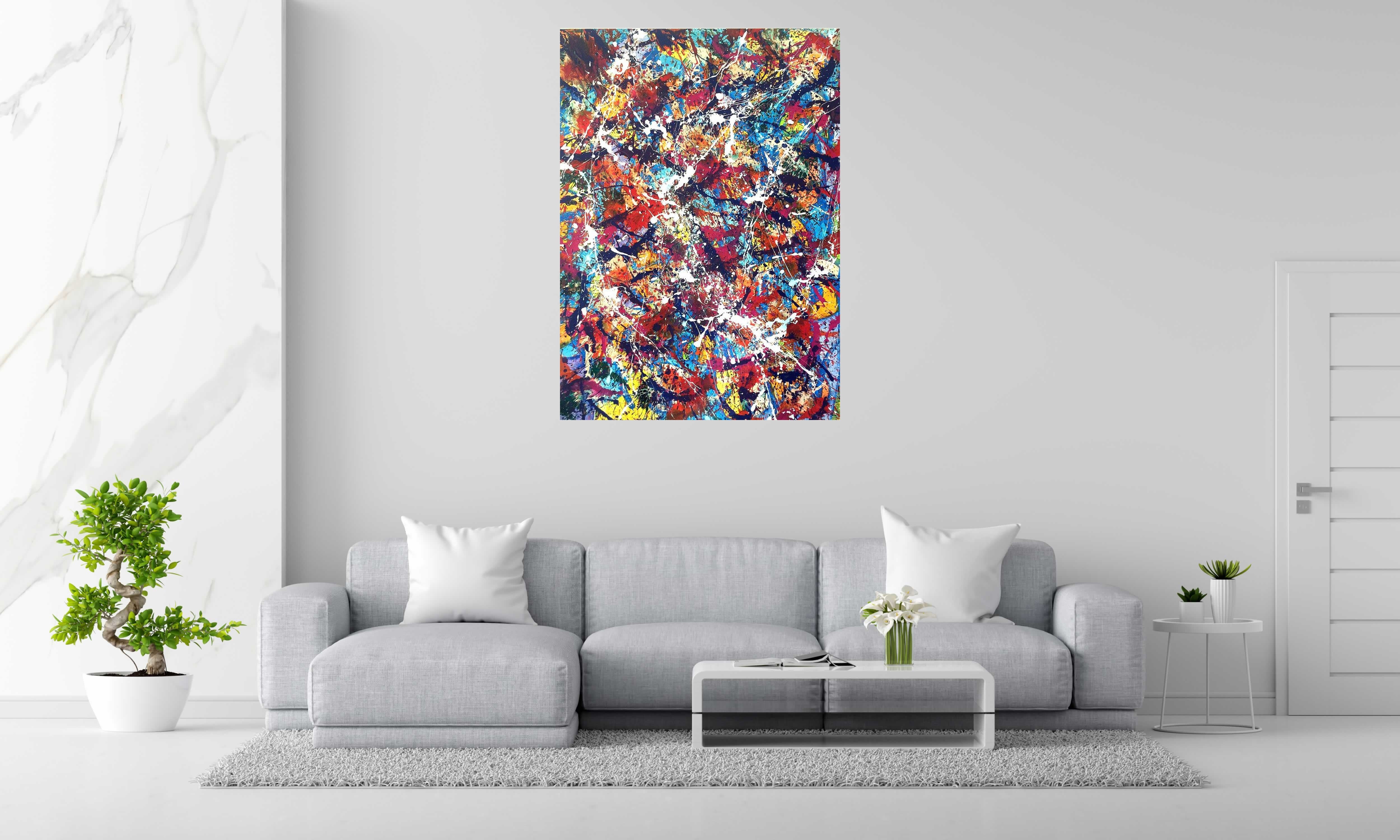 Peinture NONAME N°15 2020 de STEPHANE RIME dans un intérieur – 140 × 100 cm