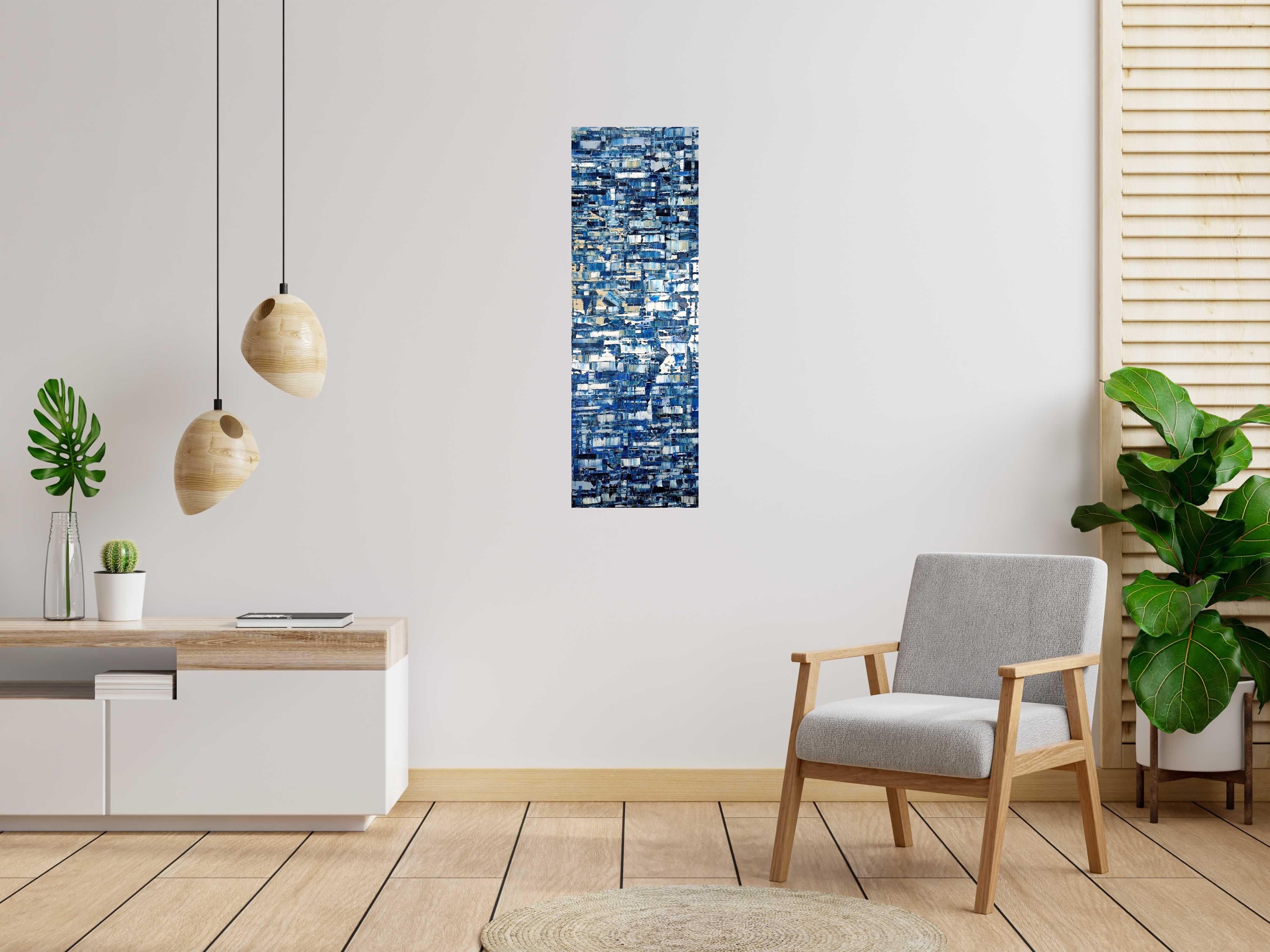 Peinture Peinture 05-2025-37 de ALAIN BECANNE dans un intérieur – 40 × 120 cm
