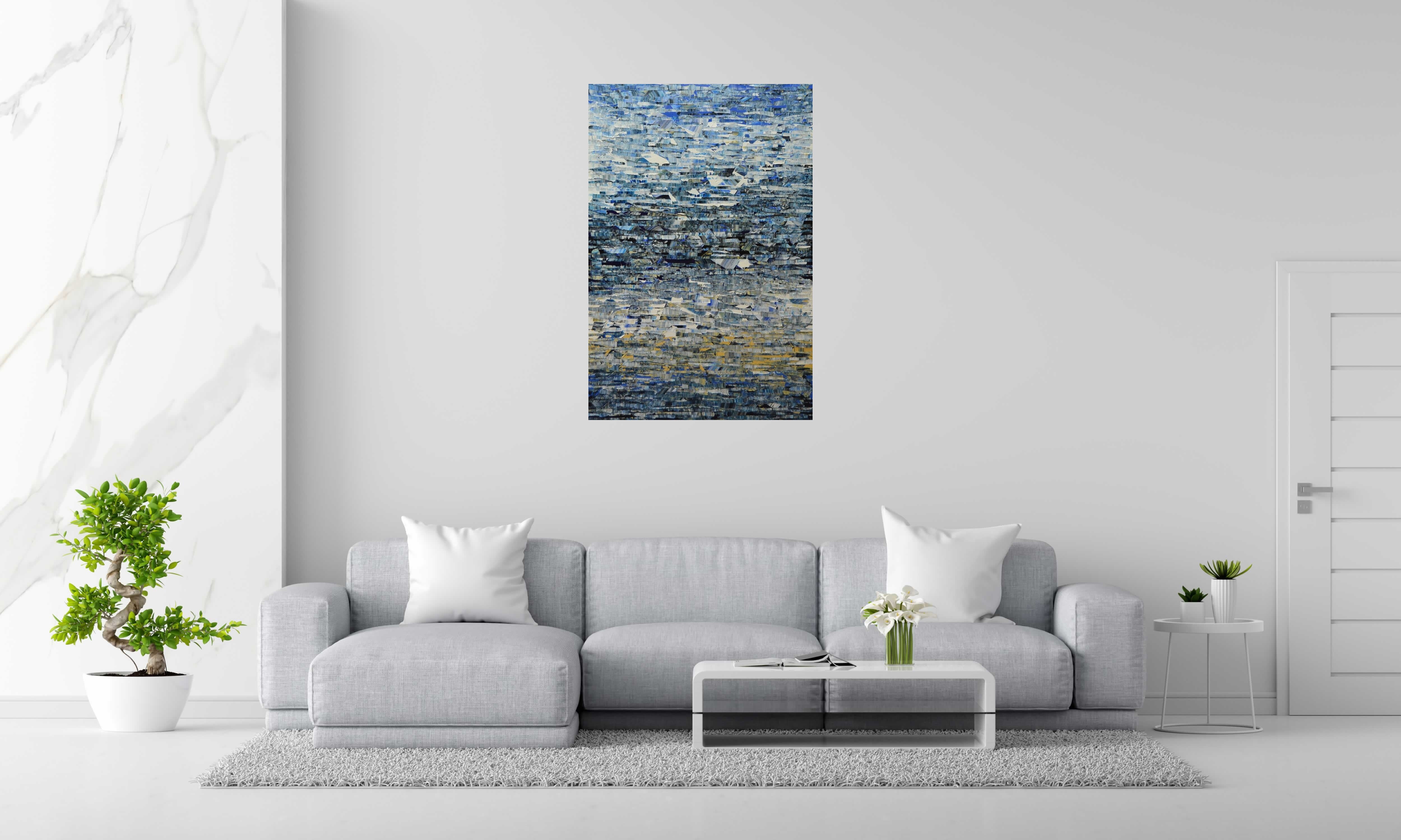 Peinture Peinture abstraite 06-2024-34 de ALAIN BECANNE dans un intérieur – 80 × 120 cm