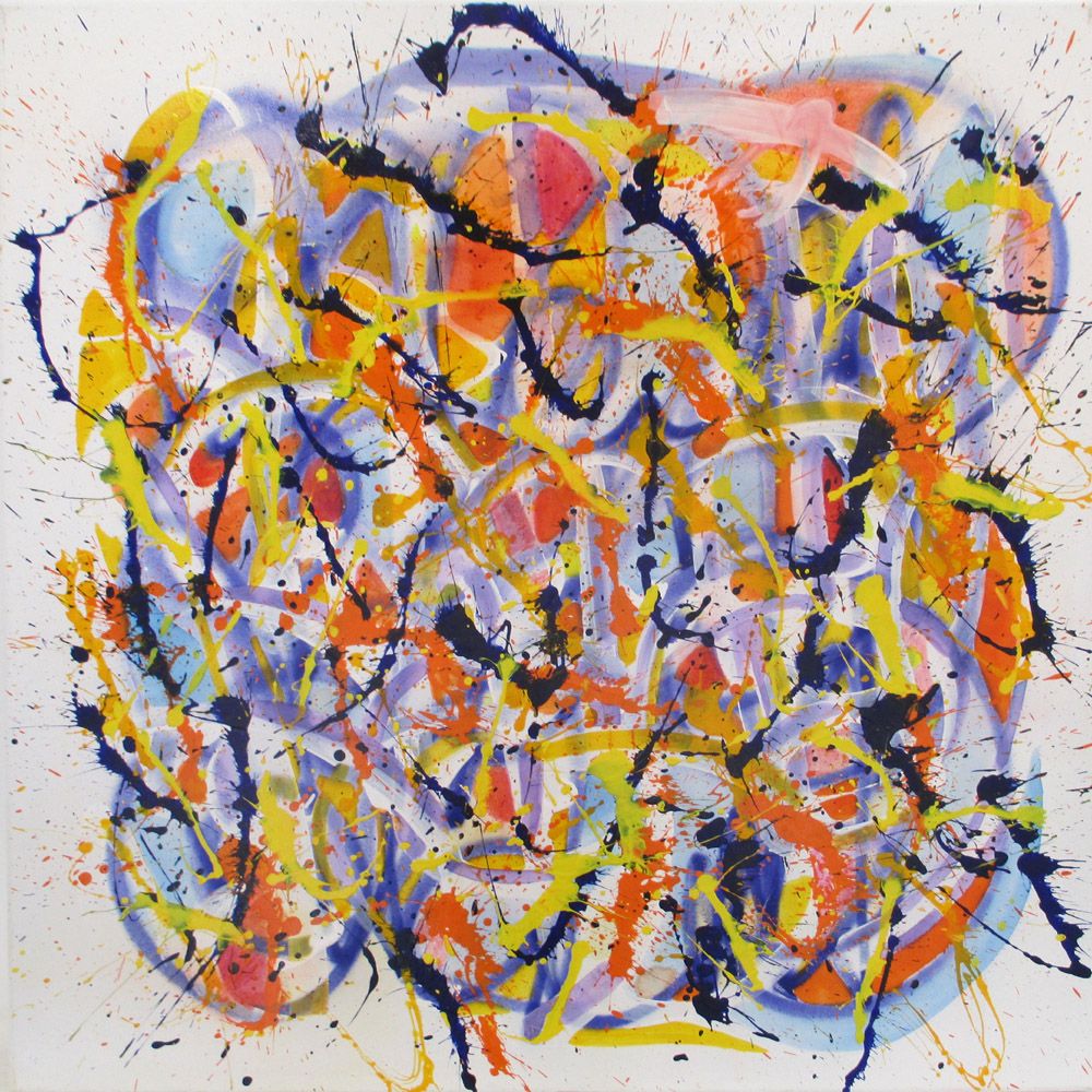 Peinture abstraite grand format NONAME CENTRE B3 – STEPHANE RIME – 100 × 100 cm