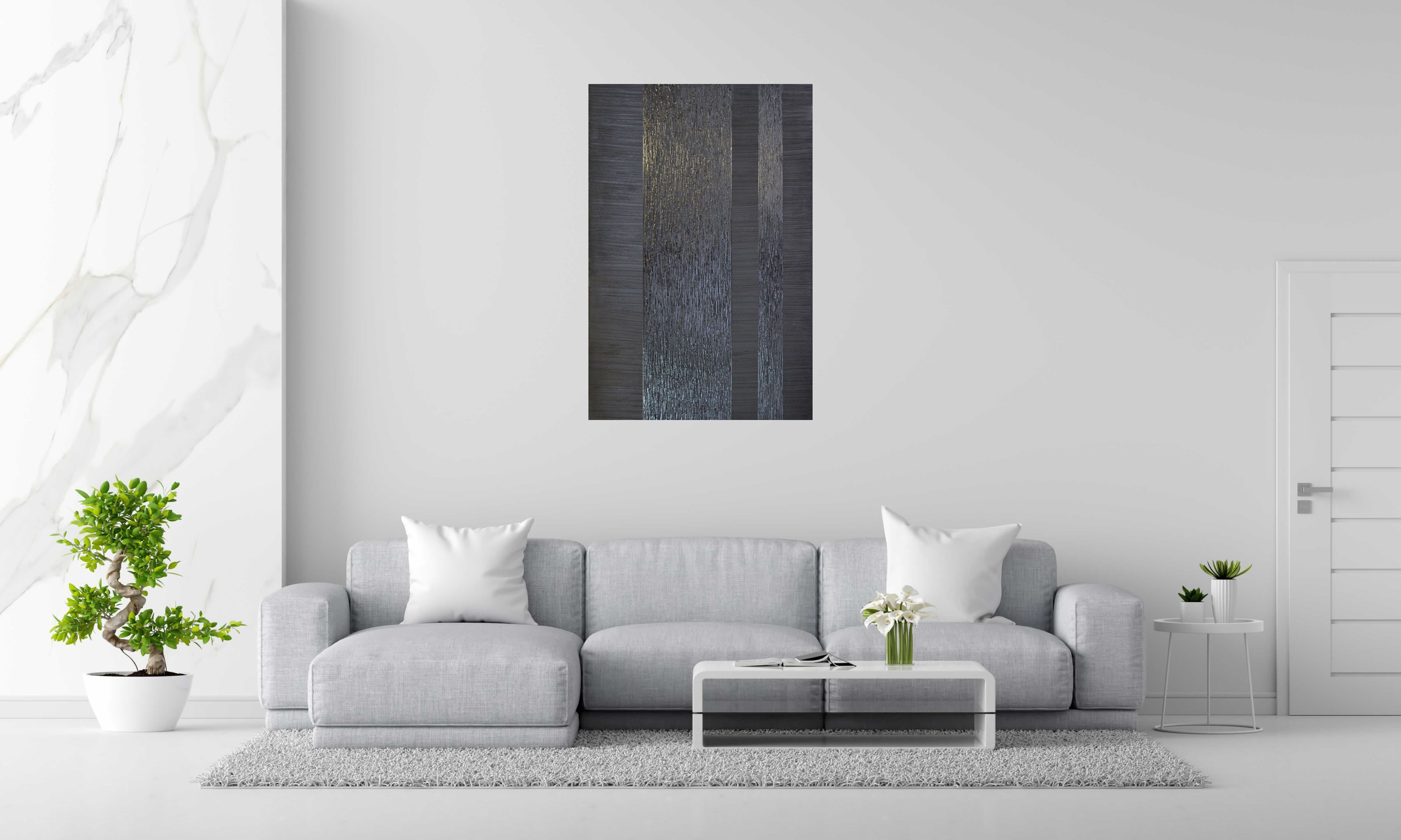 Peinture PEINTURE 02-2023-11 de ALAIN BECANNE dans un intérieur – 80 × 120 cm