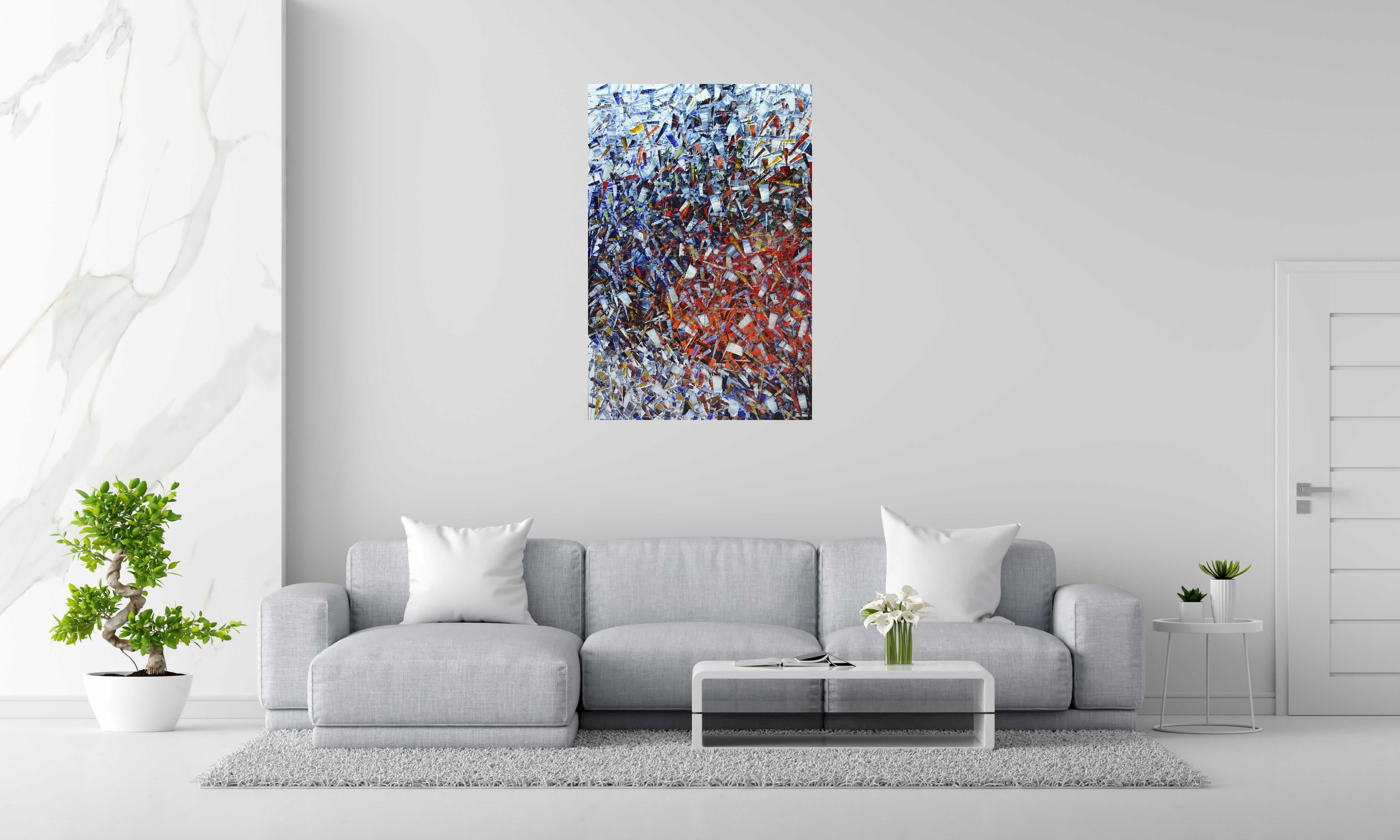 Peinture PEINTURE 10-2022-60 de ALAIN BECANNE dans un intérieur – 80 × 120 cm