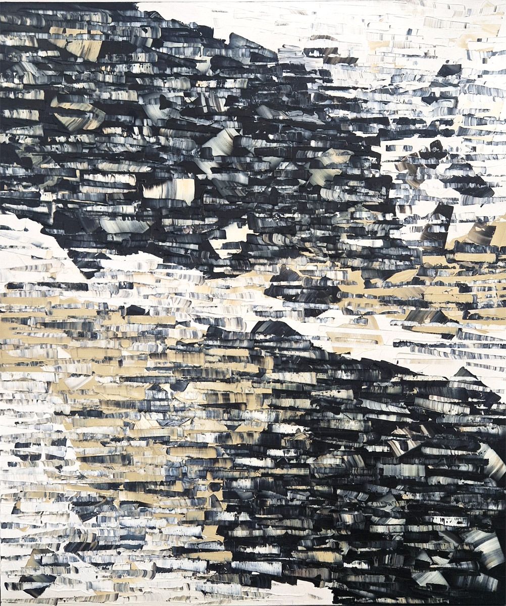 Peinture abstraite grande taille Peinture 12-2024-47 – ALAIN BECANNE – 100 × 120 cm