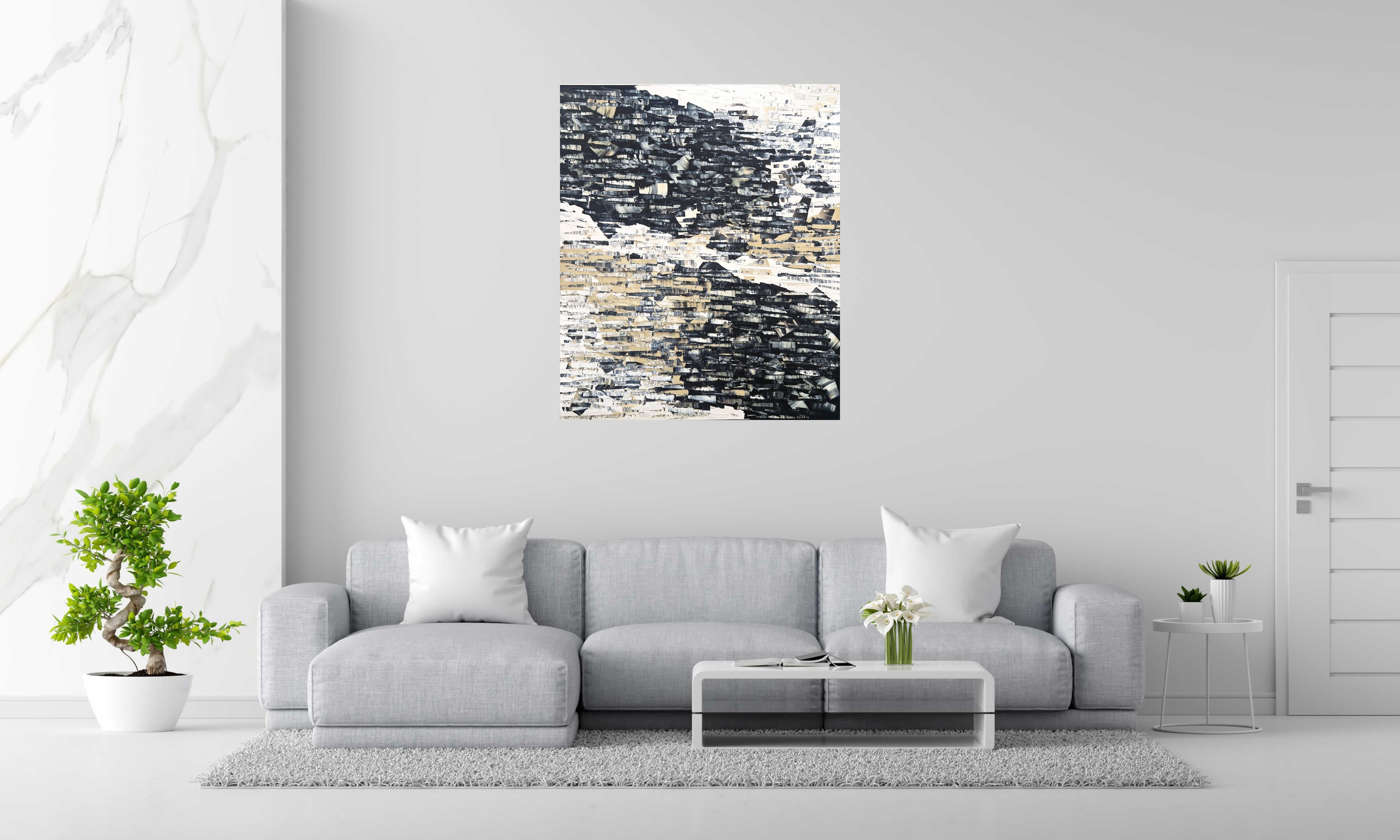 Peinture Peinture 12-2024-47 de ALAIN BECANNE dans un intérieur – 100 × 120 cm