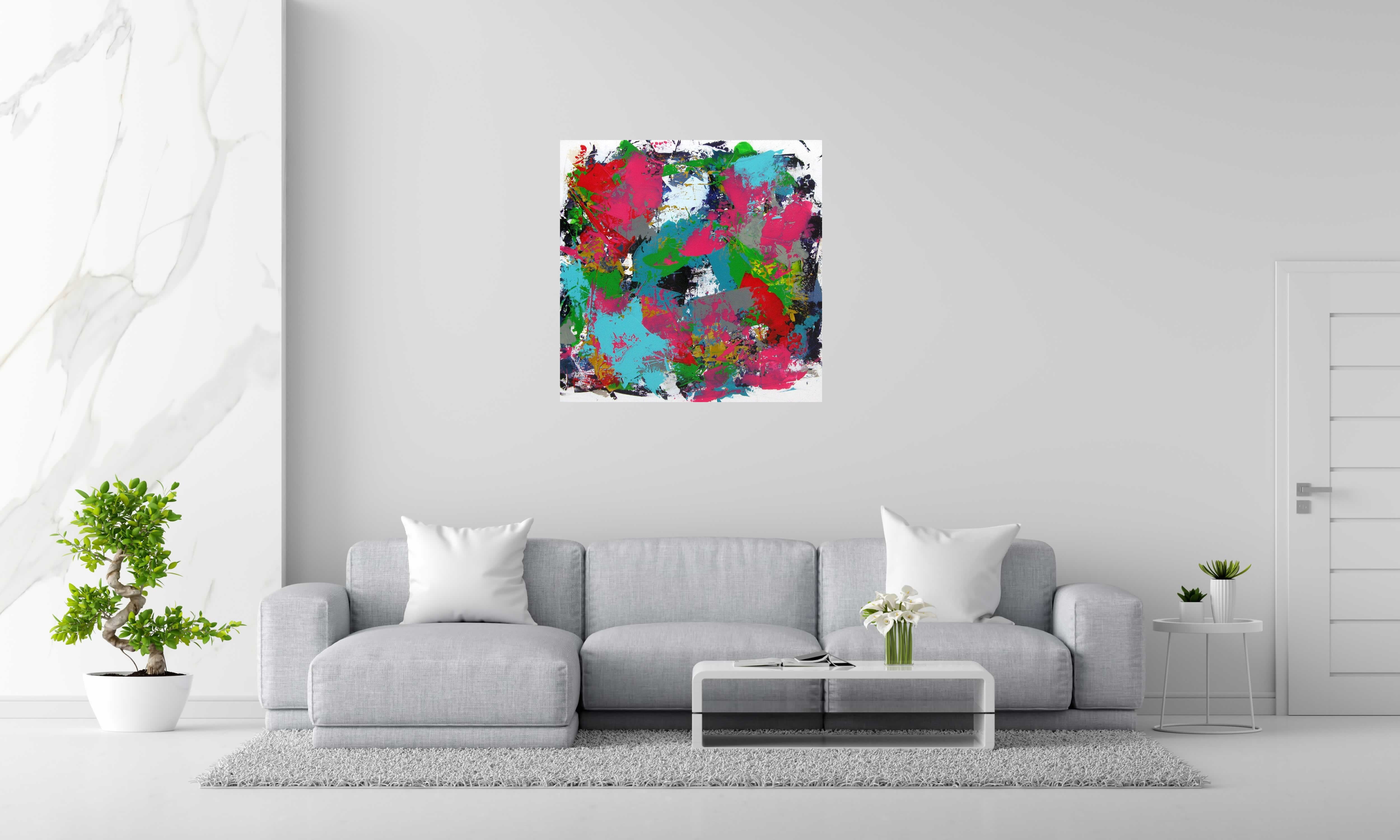 Peinture VELVET de CELINE WEBER dans un intérieur – 100 × 100 cm