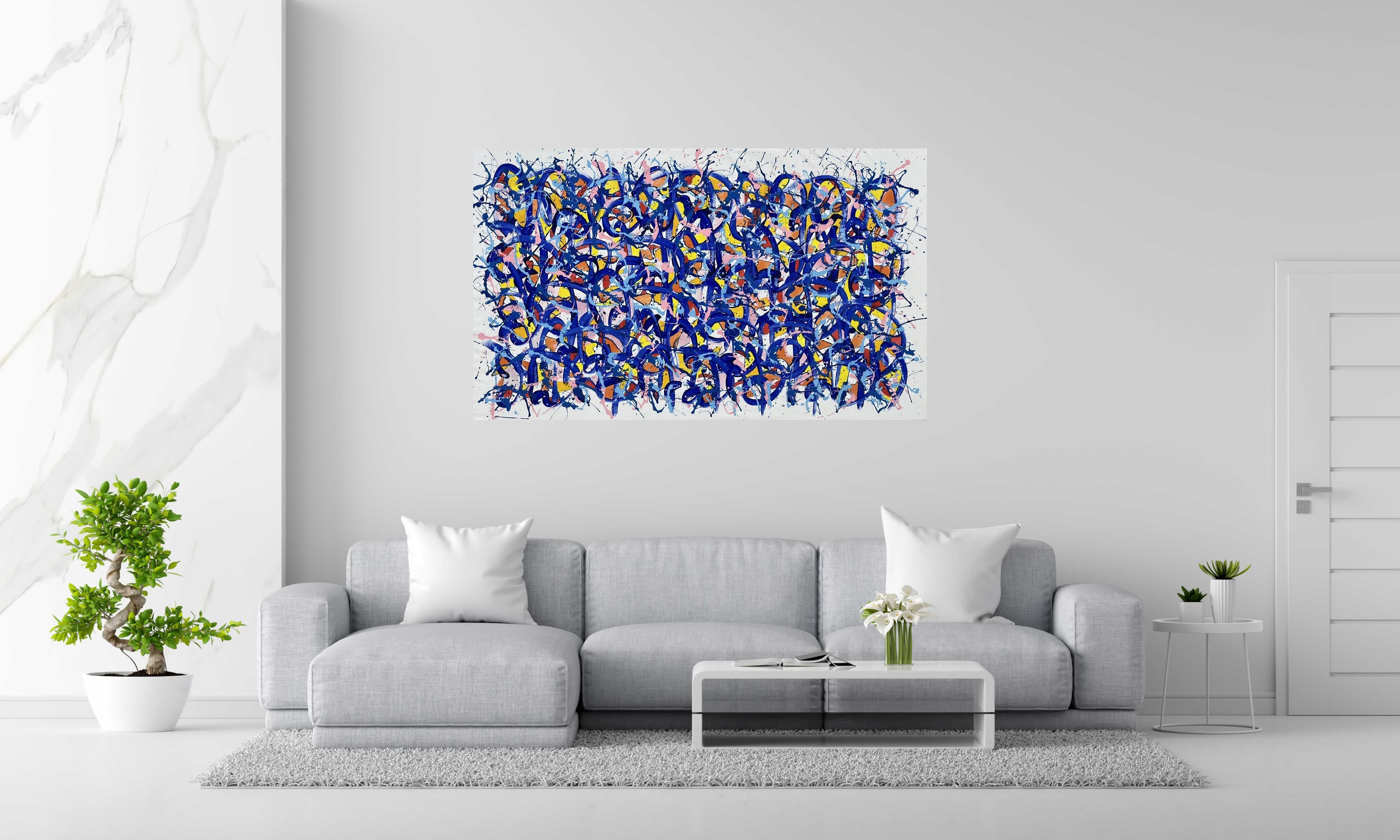 Peinture NONAME E75 de STEPHANE RIME dans un intérieur – 162 × 97 cm