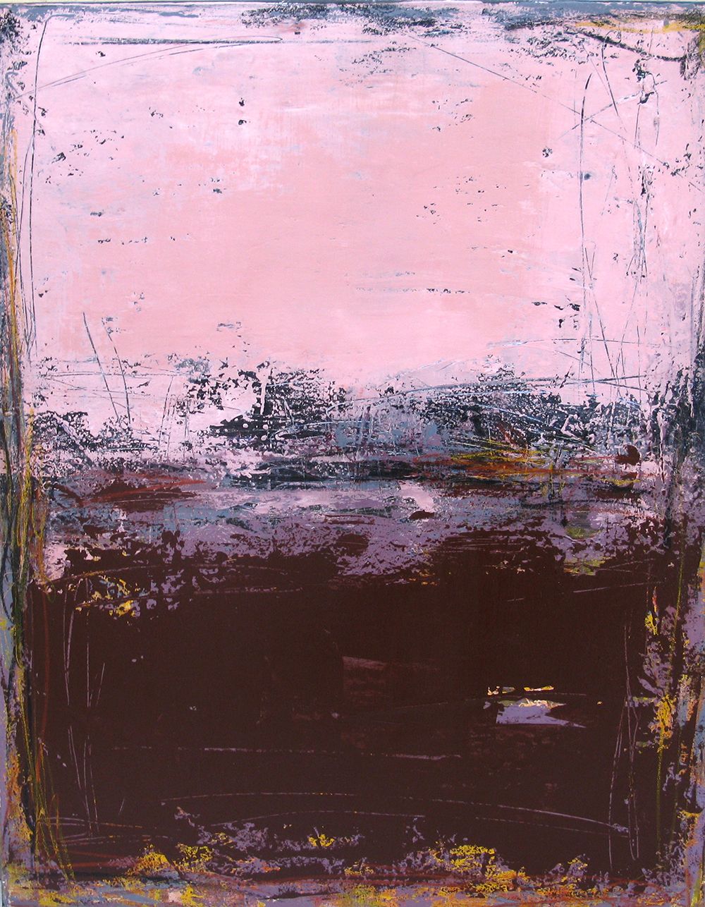 Peinture abstraite grande taille CHERRY – TANIA CARRARA – 92 × 73 cm