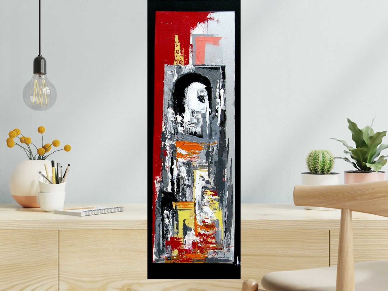 Peinture La Contraction de FARID AMRAR dans un intérieur – 30 × 90 cm