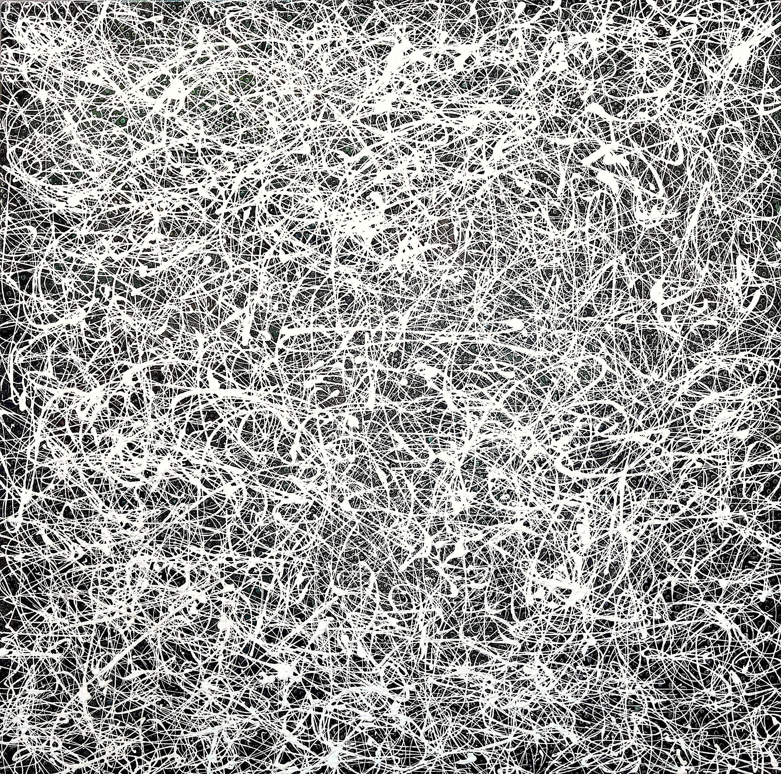 Peinture abstraite moyen format White sand – NASH – 70 × 70 cm