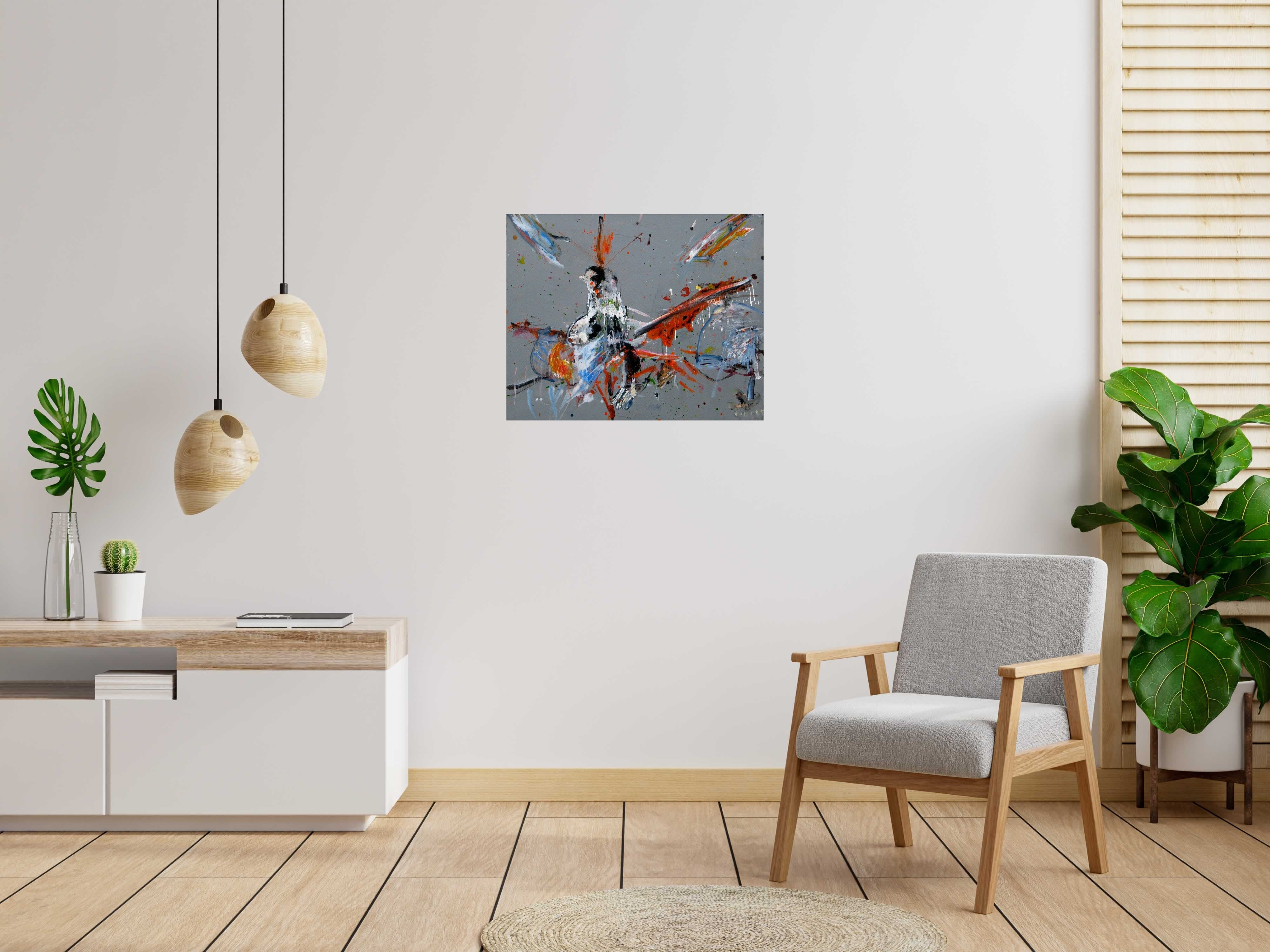 Peinture SANS TITRE de RINGER HERVE dans un intérieur – 81 × 65 cm