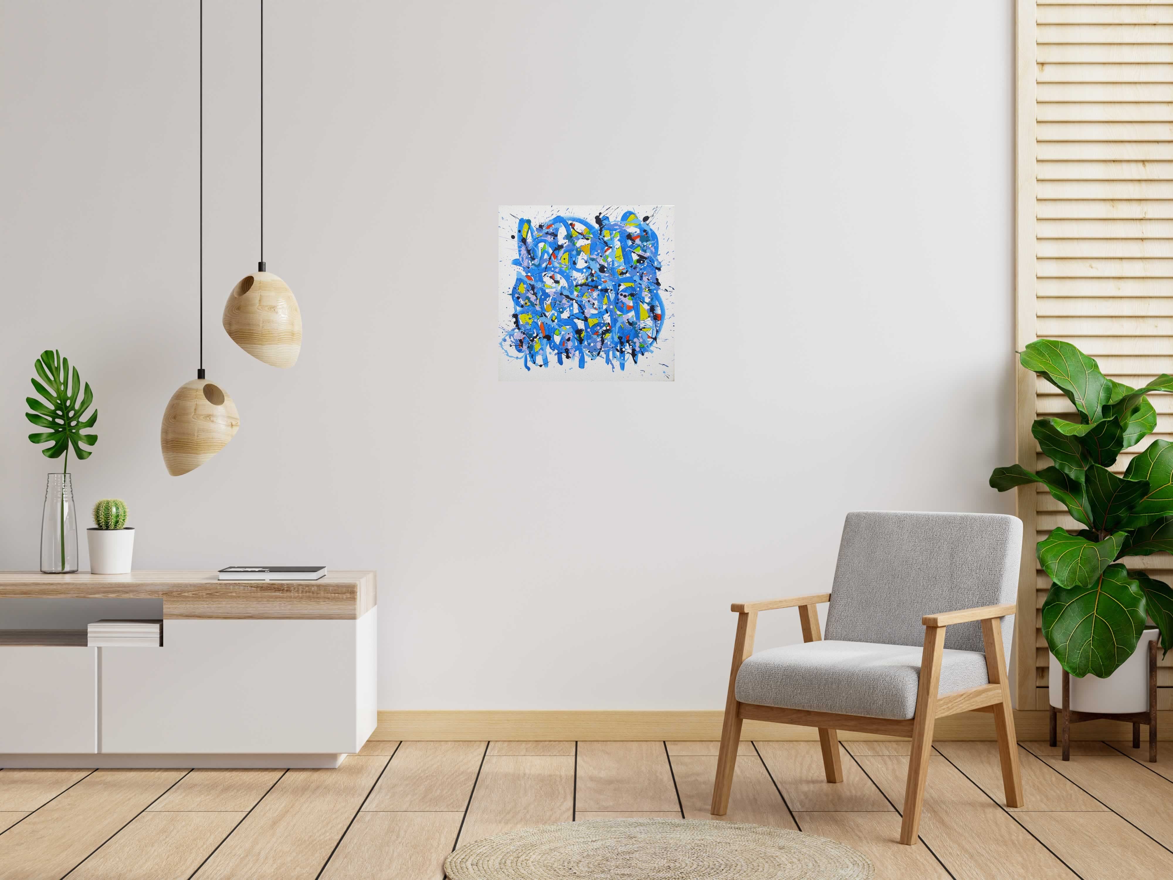 Peinture NO NAME D41 de STEPHANE RIME dans un intérieur – 60 × 60 cm