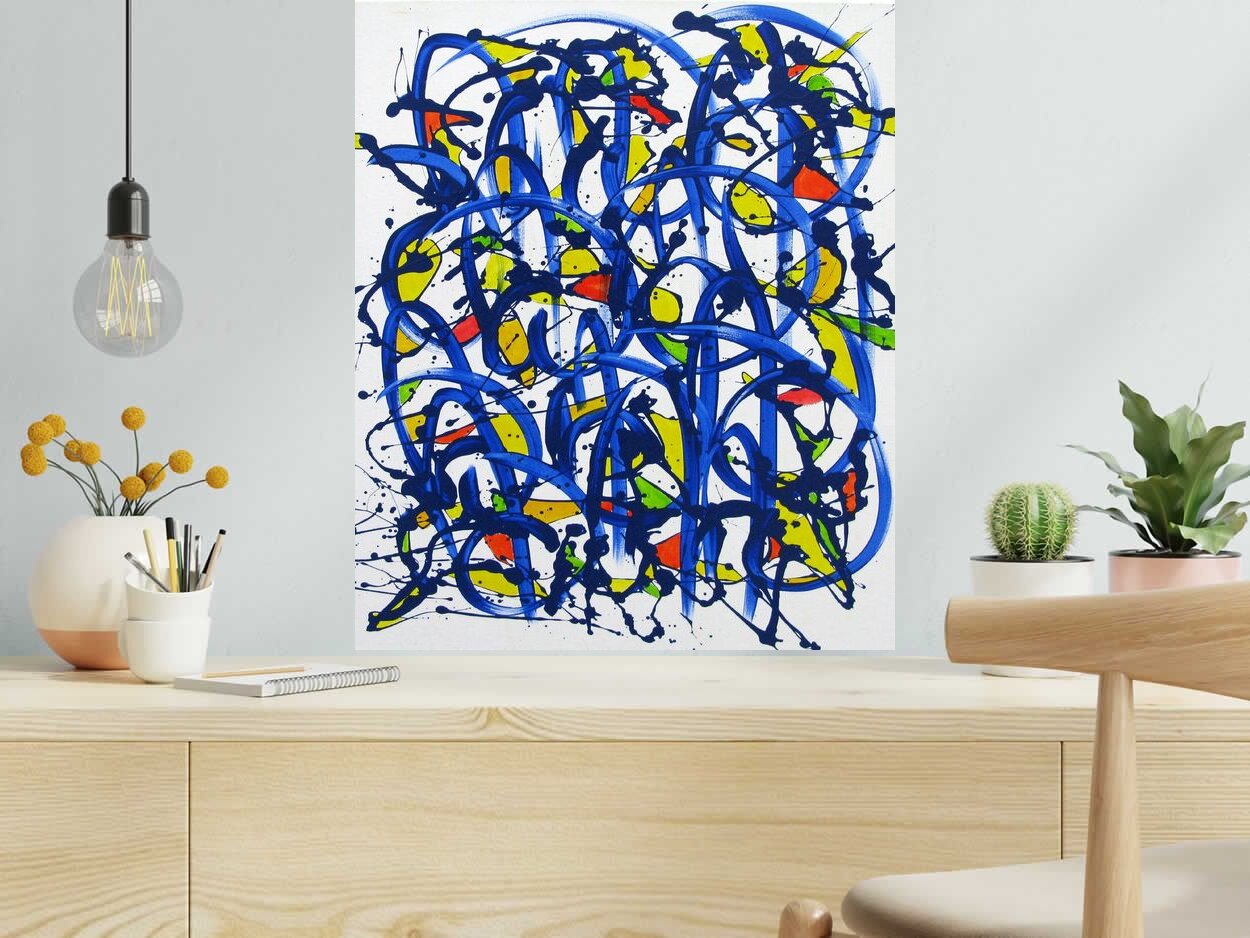 Peinture NONAME D102 de STEPHANE RIME dans un intérieur – 54 × 65 cm