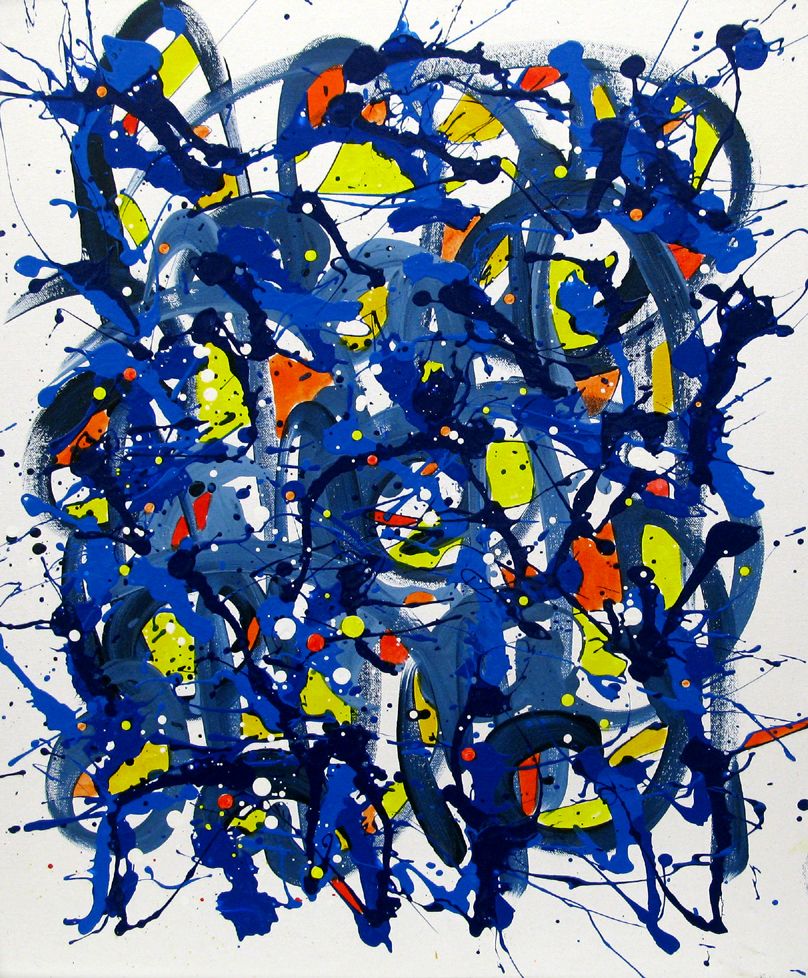 Peinture abstraite moyen format NONAME D119 – STEPHANE RIME – 50 × 61 cm