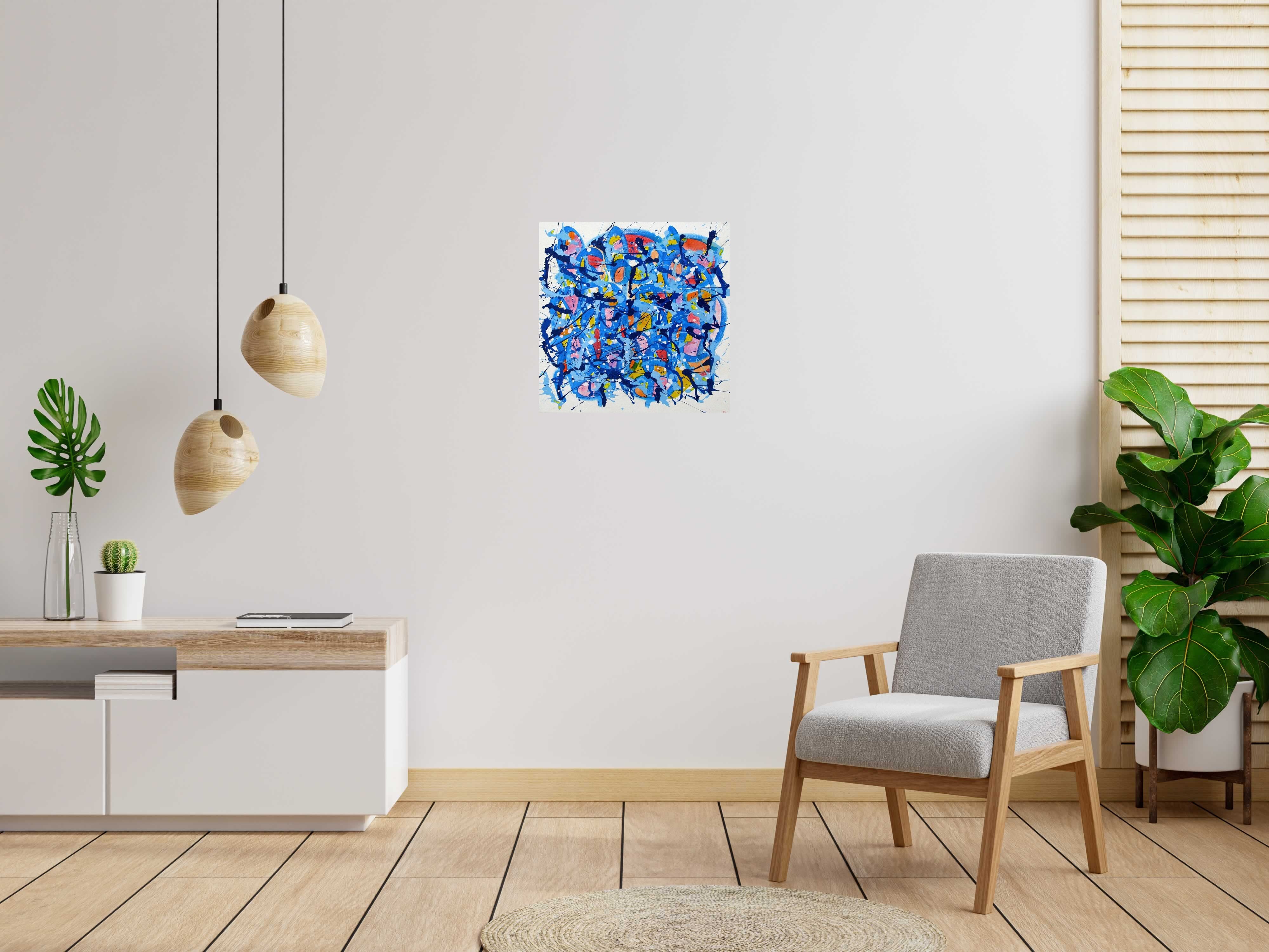 Peinture NONAME D8 de STEPHANE RIME dans un intérieur – 60 × 60 cm