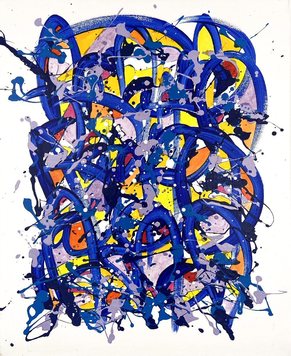 Peinture abstraite moyen format noname n°E31 – STEPHANE RIME – 50 × 61 cm