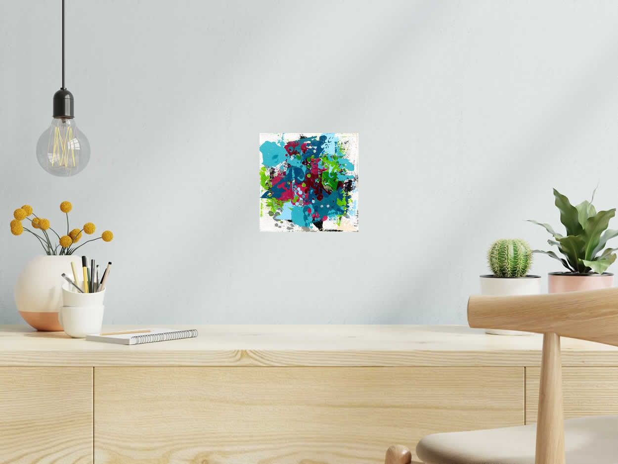Peinture STONE 16 de CELINE WEBER dans un intérieur – 20 × 20 cm