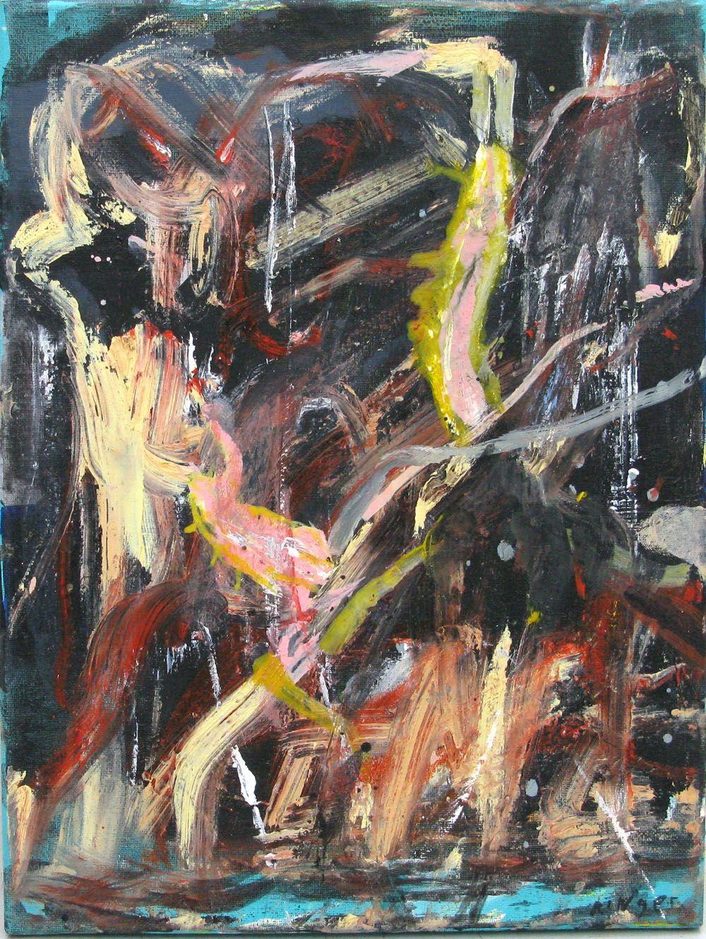 Peinture abstraite petit format SANS TITRE – RINGER HERVE – 40 × 30 cm