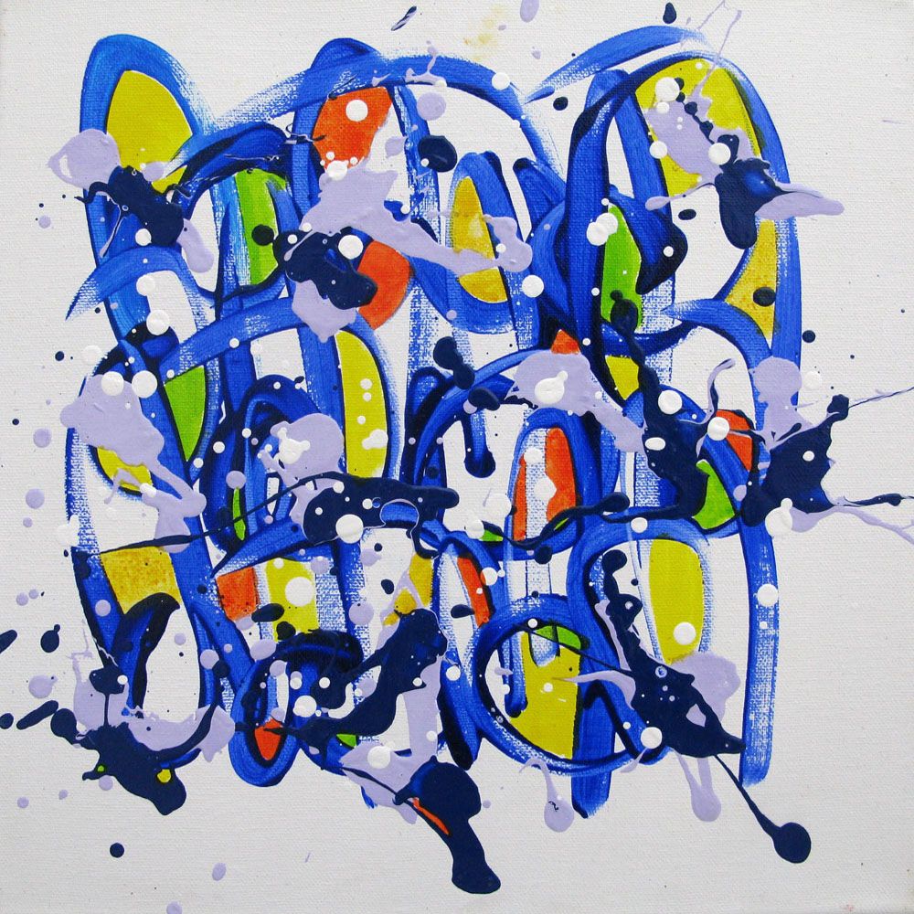 Peinture abstraite petit format NO NAME D14 – STEPHANE RIME – 30 × 30 cm