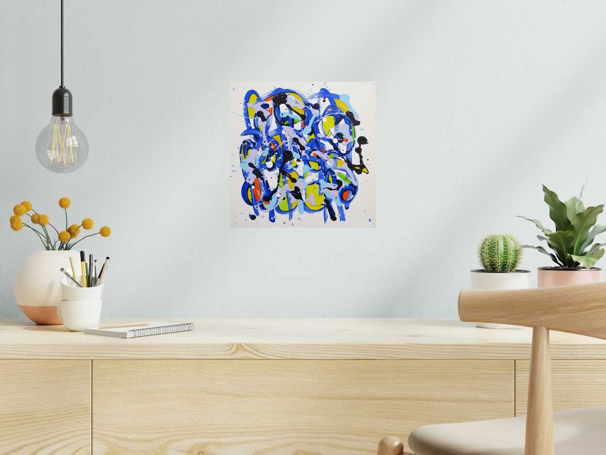 Peinture noname D13 de STEPHANE RIME dans un intérieur – 30 × 30 cm