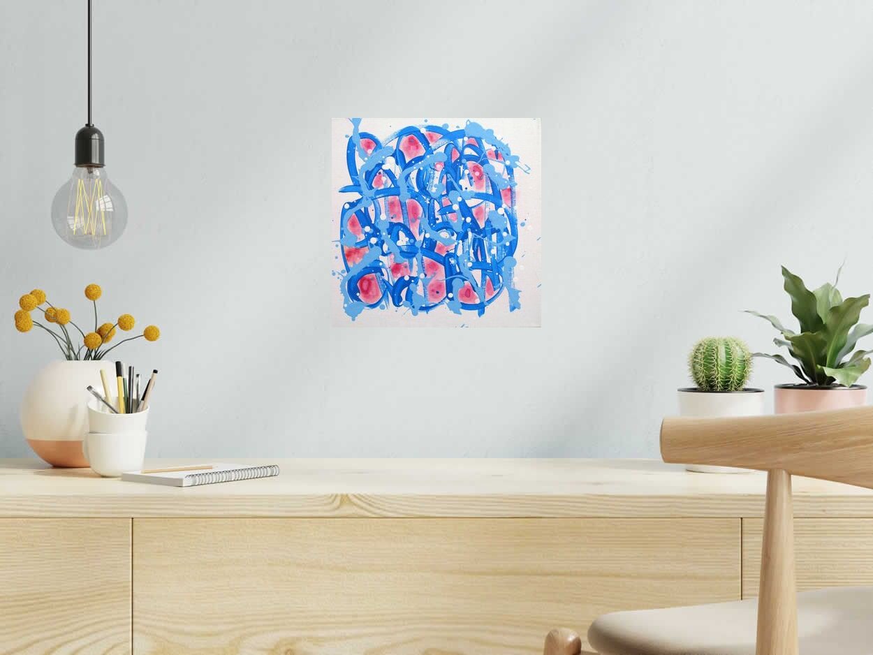 Peinture noname D15 de STEPHANE RIME dans un intérieur – 30 × 30 cm