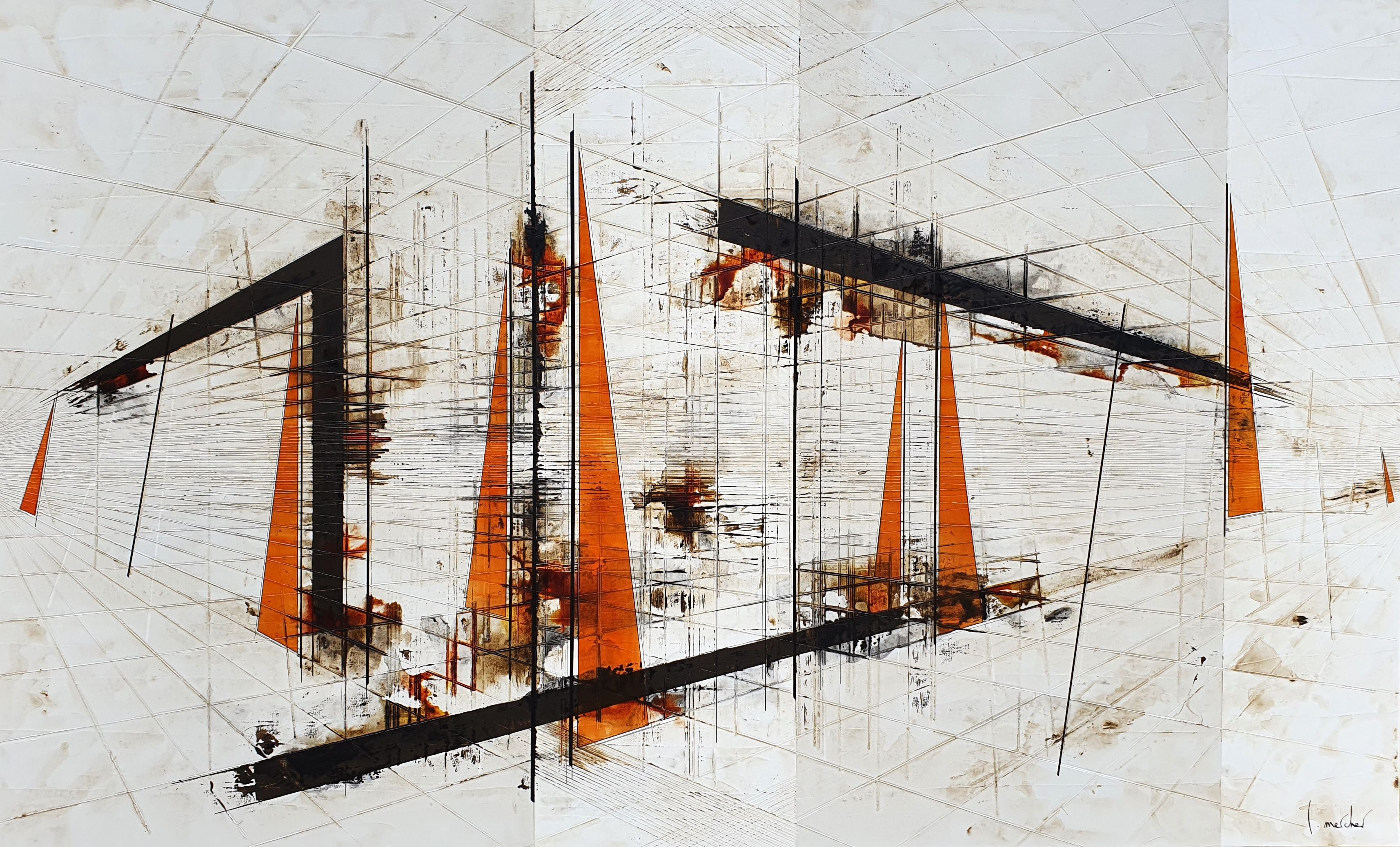 Peinture abstraite très grand format Traversee – LUDOVIC MERCHER – 146 × 89 cm