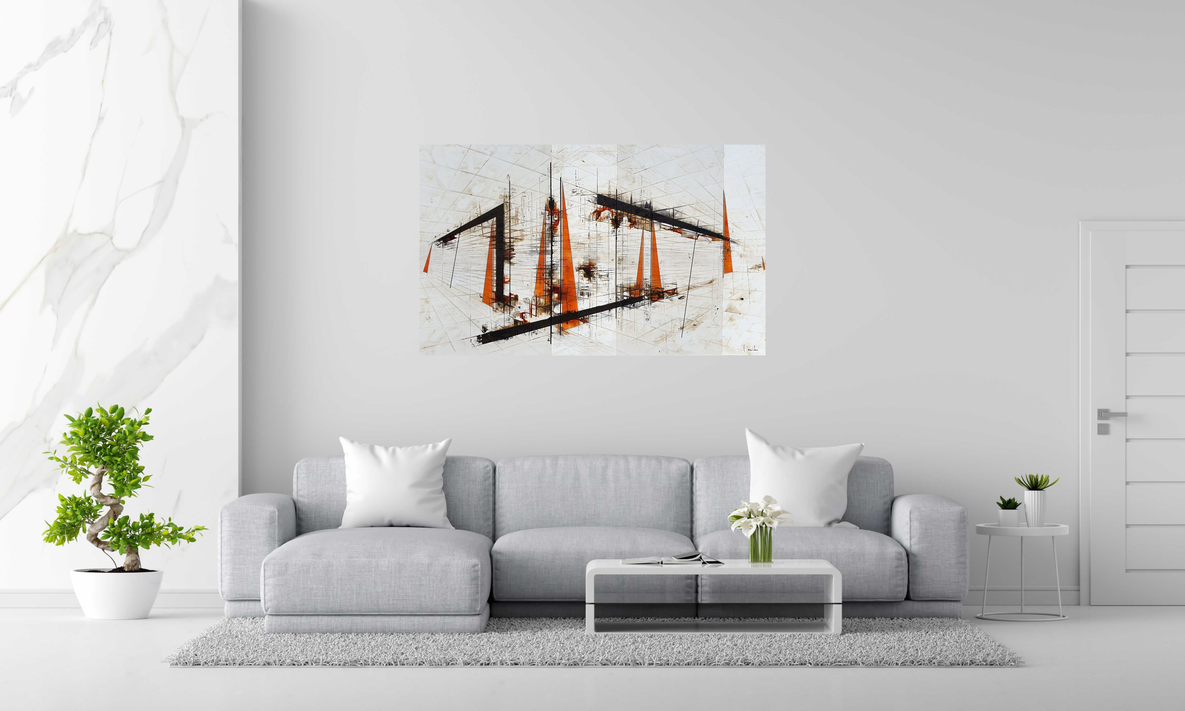 Peinture Traversee de LUDOVIC MERCHER dans un intérieur – 146 × 89 cm