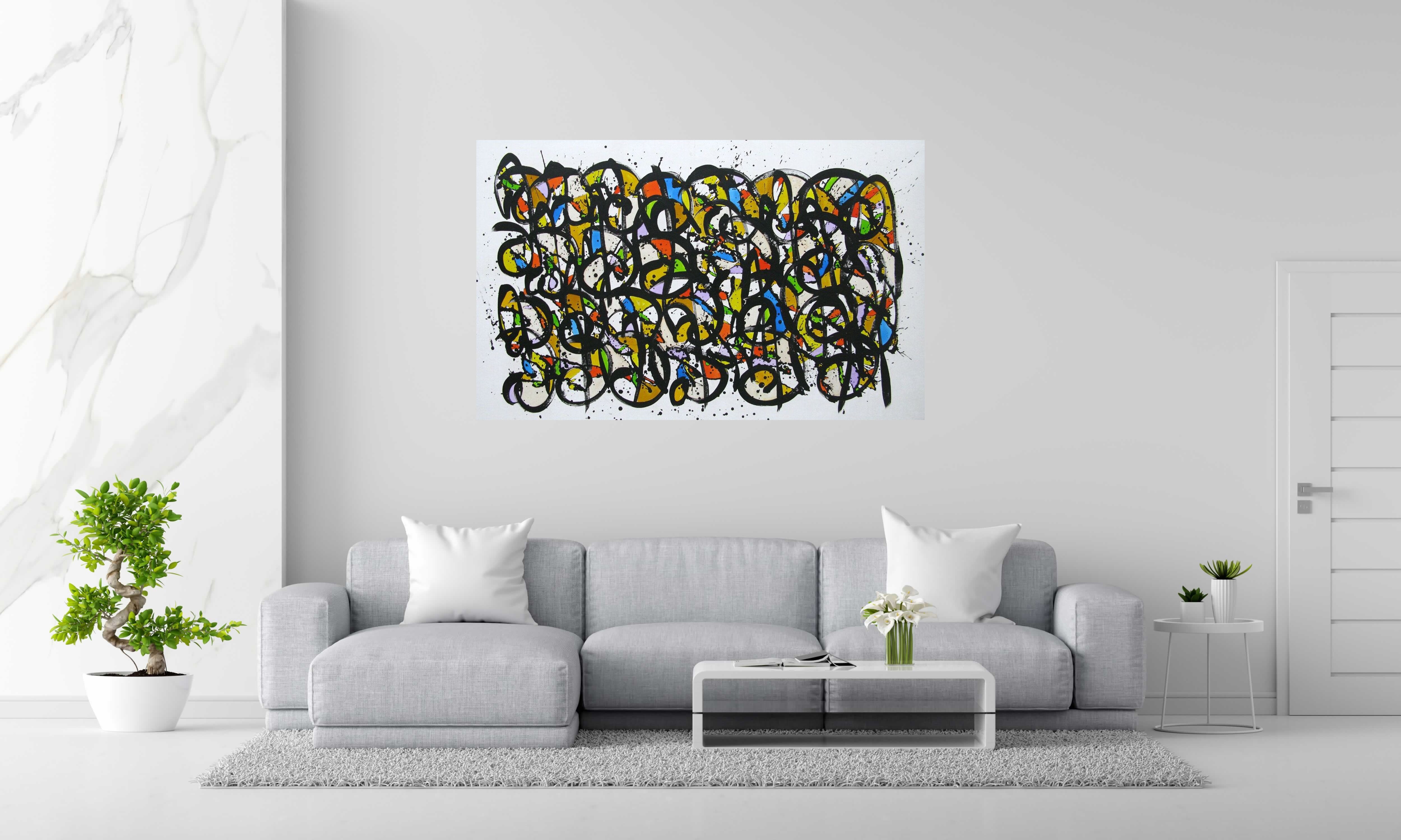 Peinture NONAME C5 de STEPHANE RIME dans un intérieur – 160 × 100 cm