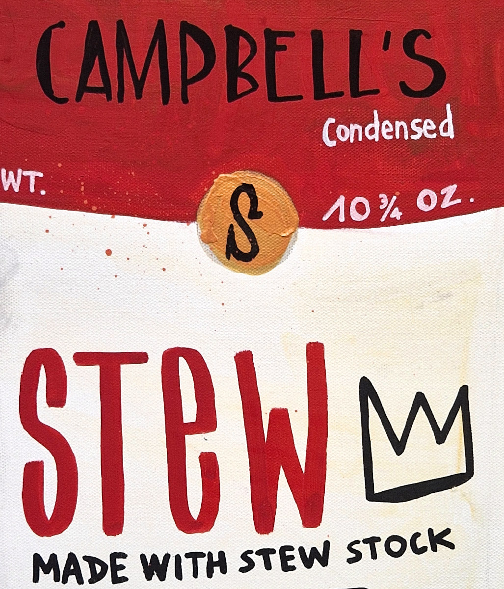 Peinture Campbell's Stew de TAREK dans un intérieur – 38 × 46 cm