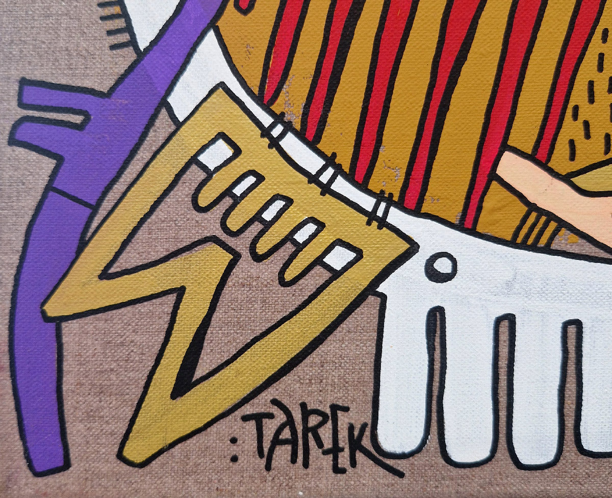 Peinture Mask #5 GEOMETRIK de TAREK dans un intérieur – 33 × 41 cm