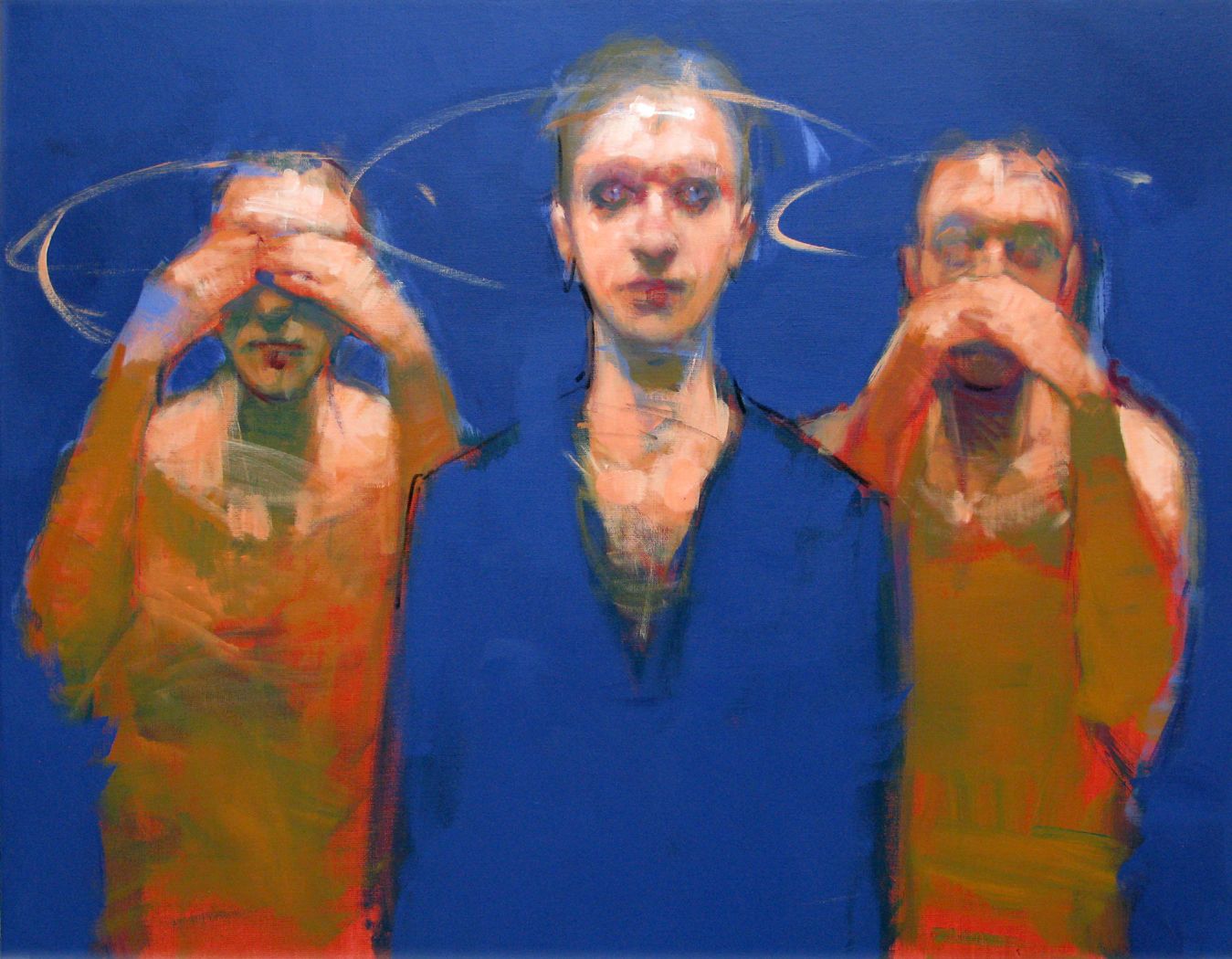 Peinture figurative format xxl Holy s**t – OLIVIER MASSEBEUF – 92 × 73 cm