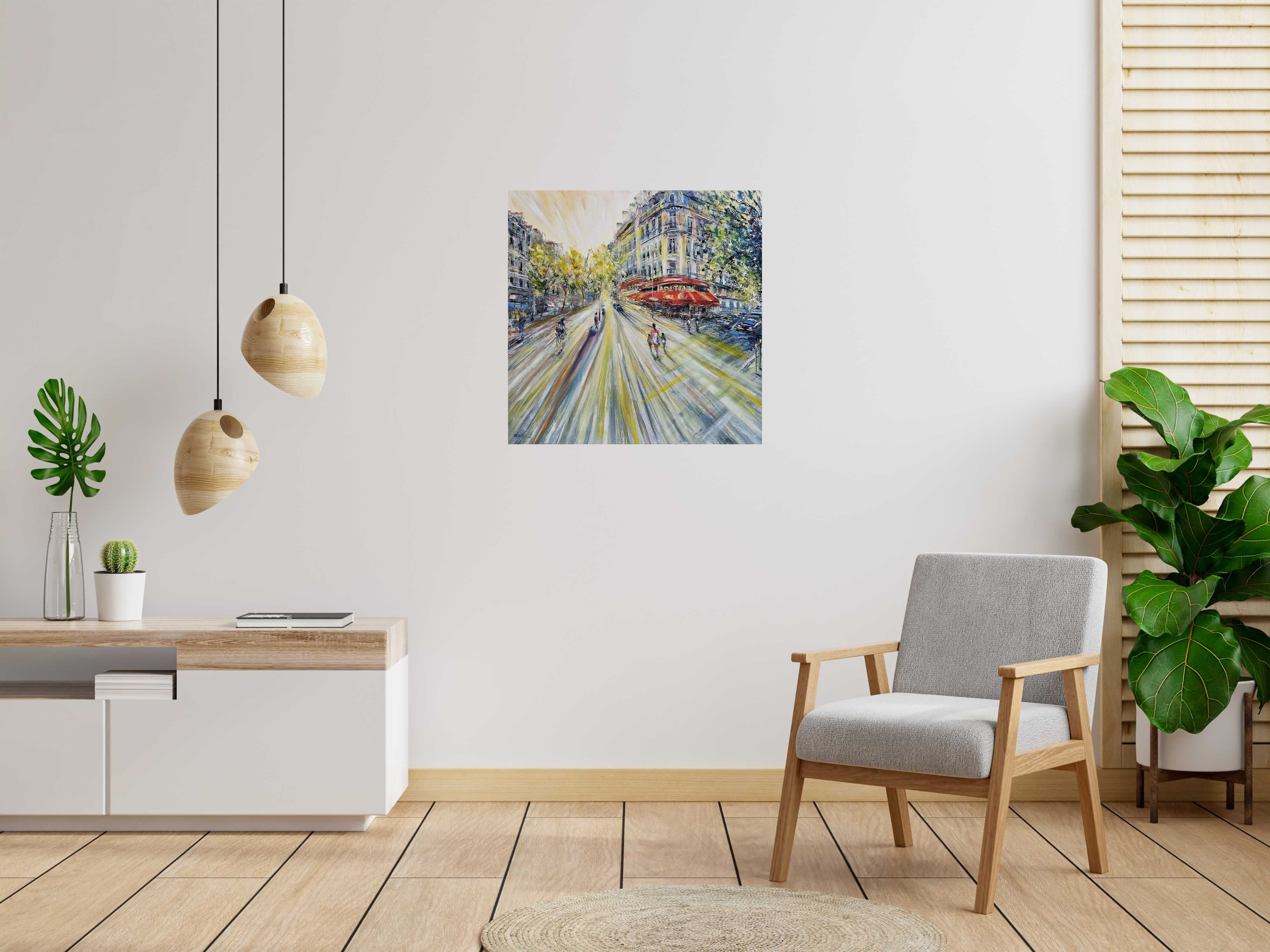 Peinture La Rotonde, Paris de PHIL dans un intérieur – 80 × 80 cm