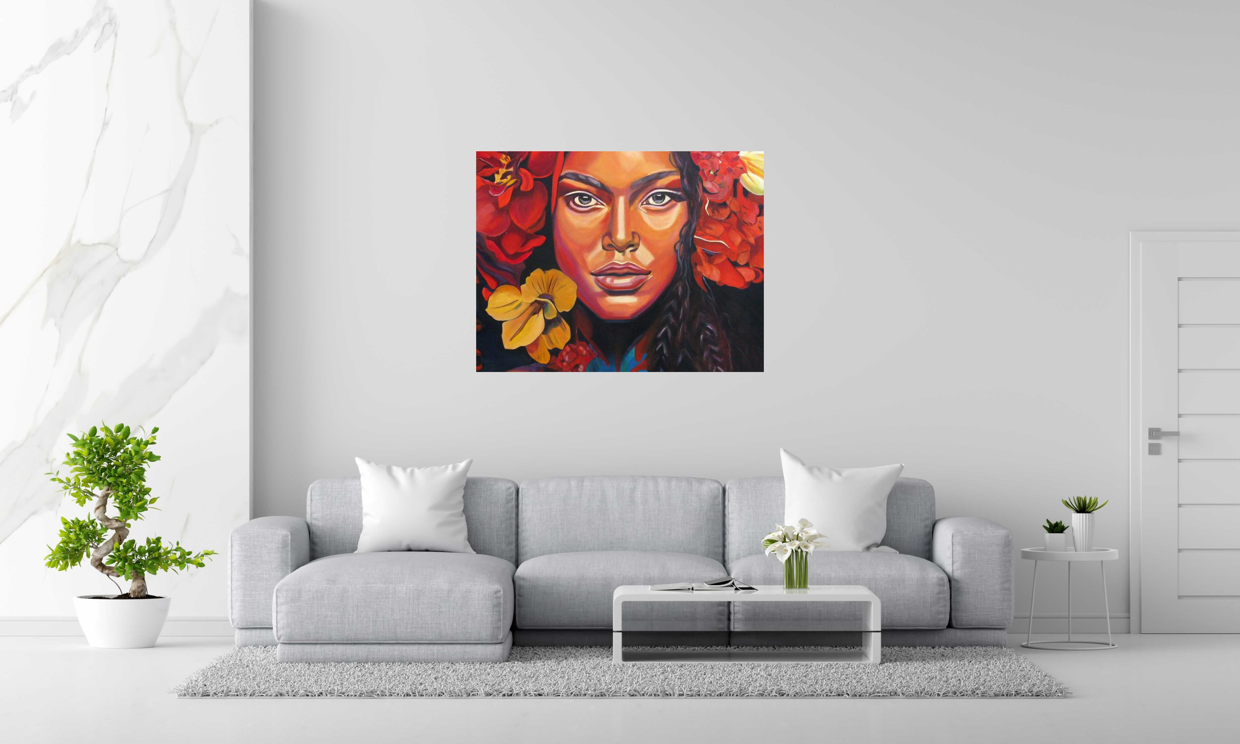 Peinture Tehei de EMILIE CREPIN dans un intérieur – 116 × 89 cm