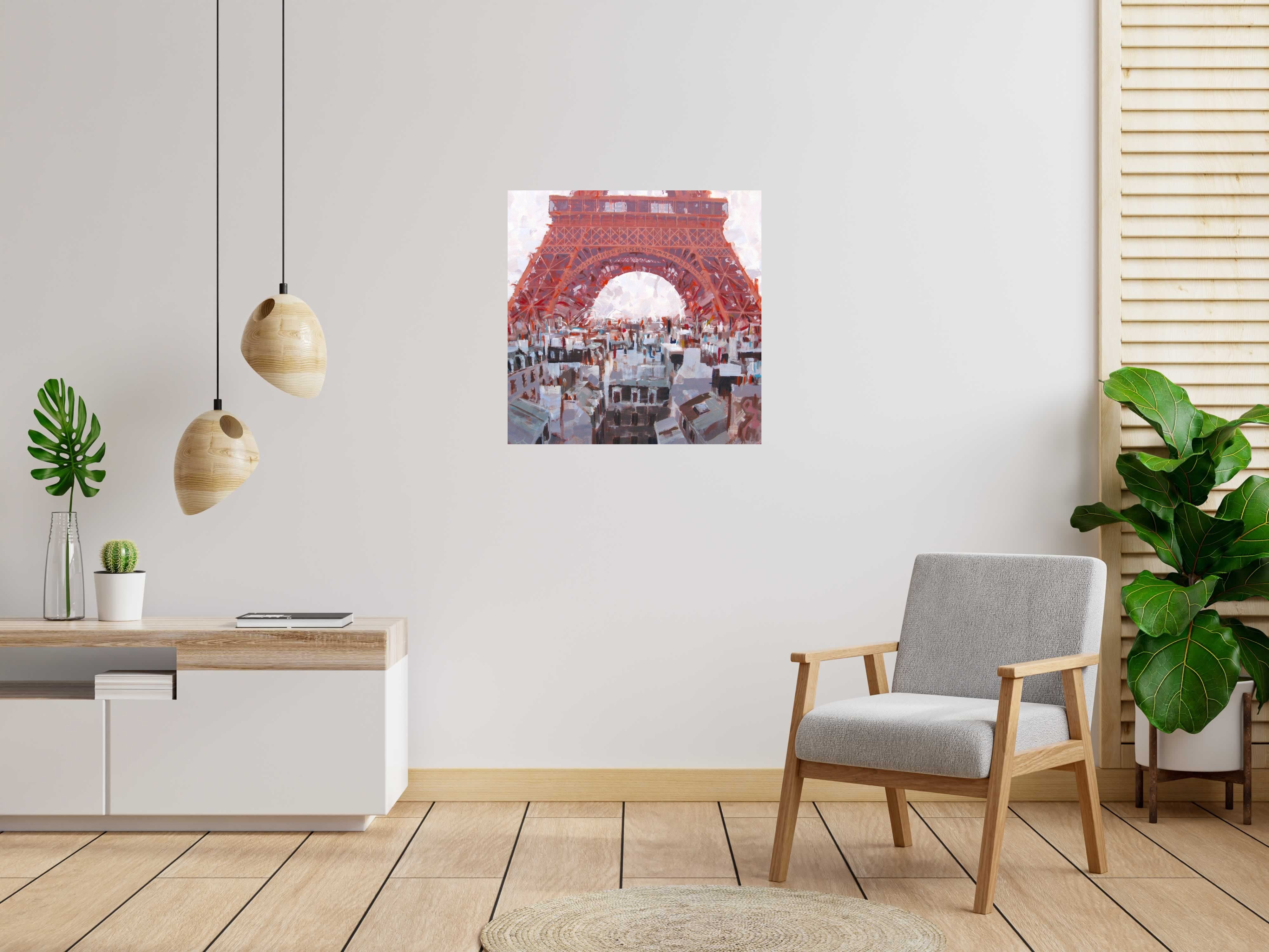 Peinture Tour rouge de HEATON RUDYARD dans un intérieur – 80 × 80 cm