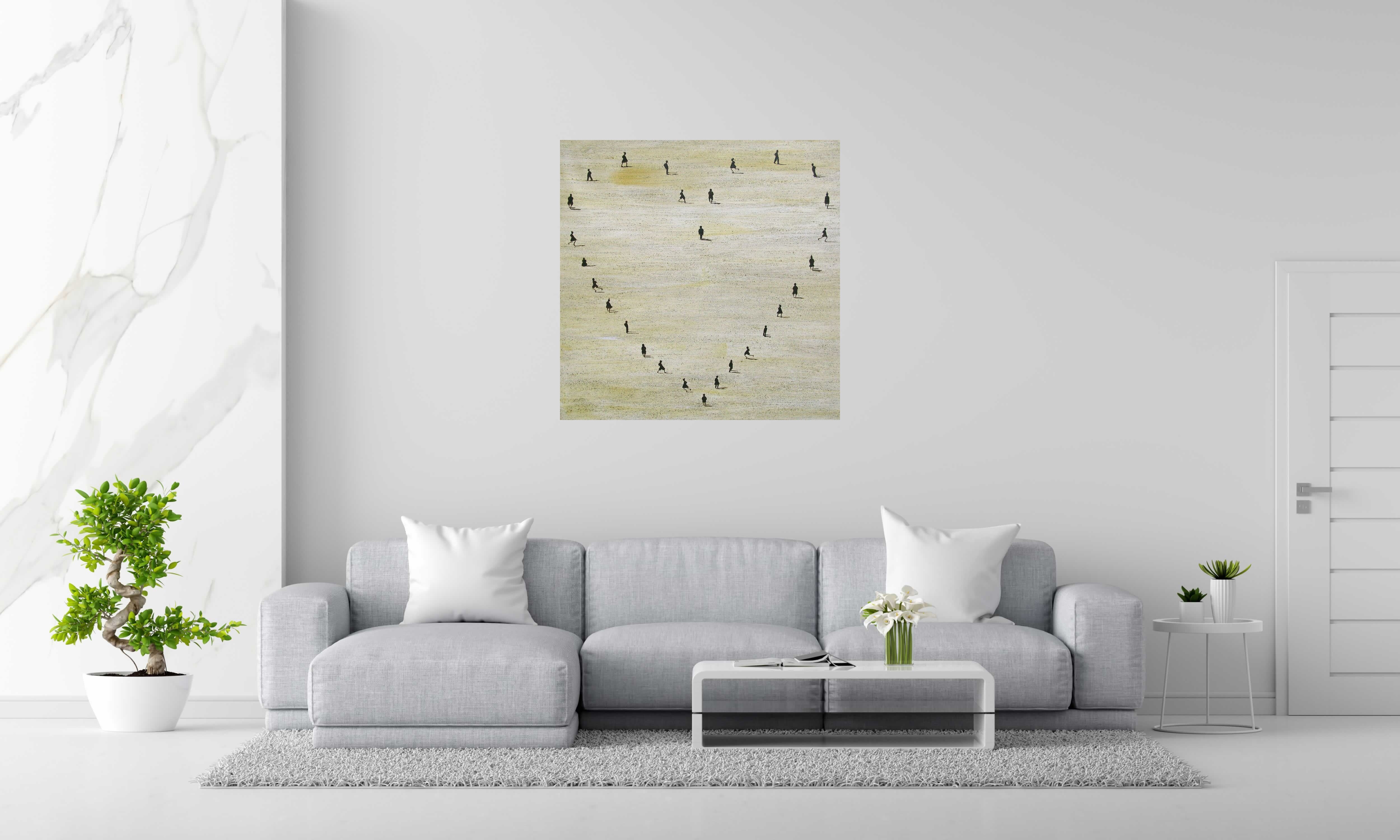 Peinture Love de MARCOS ZRIHEN NOWOTNY dans un intérieur – 100 × 100 cm