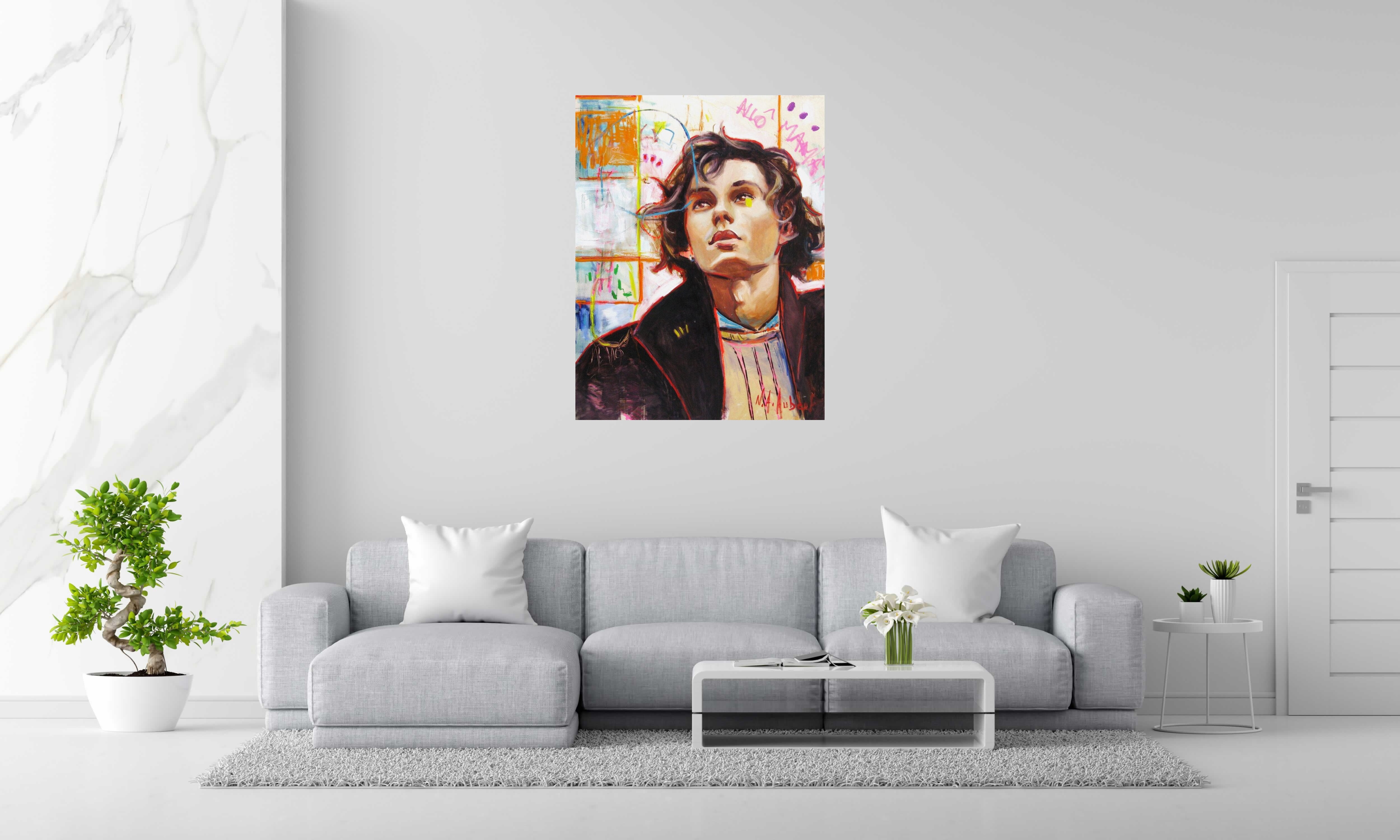 Peinture Placebo de NAWEL AUBERT dans un intérieur – 89 × 116 cm