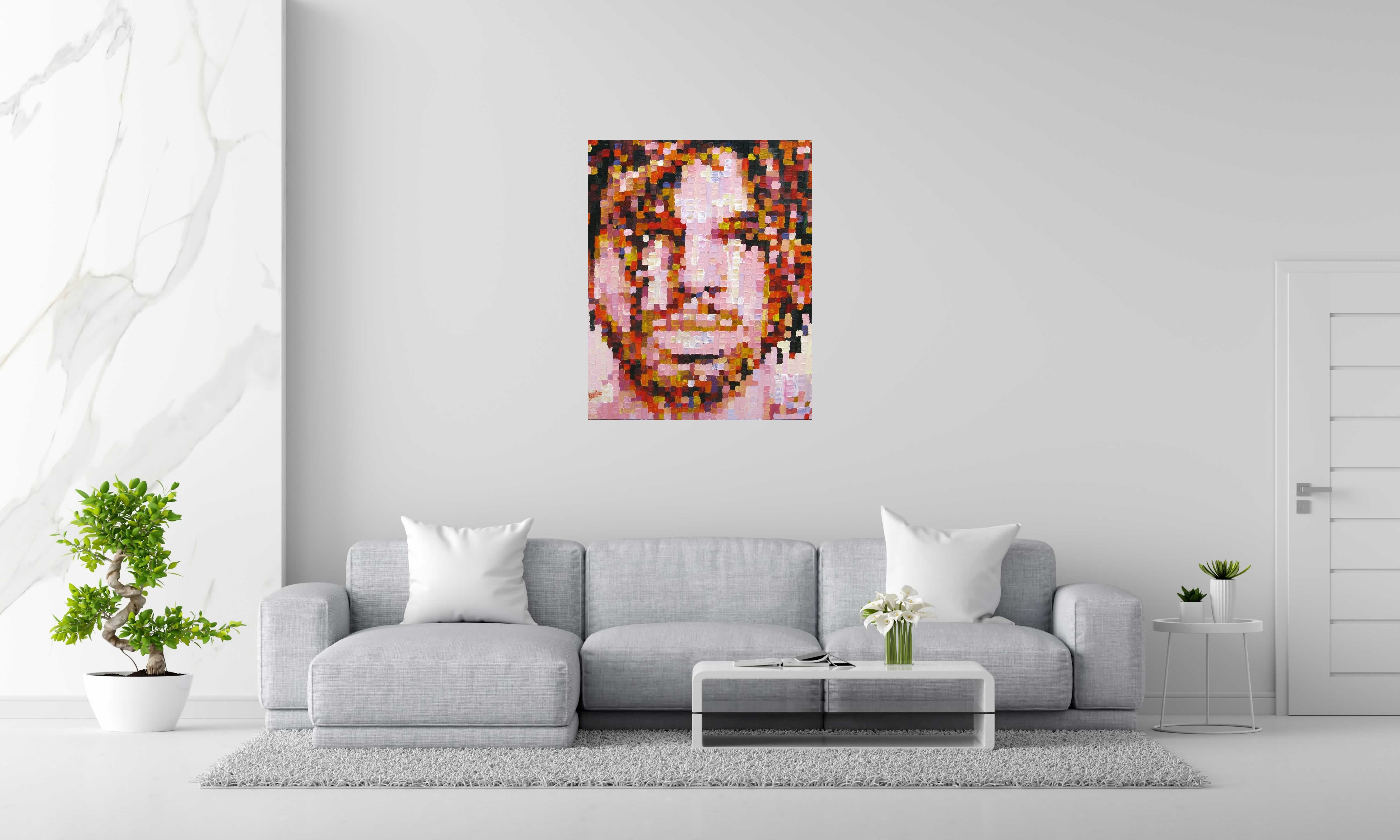 Peinture LOCKS de NICOLAS JESBAC dans un intérieur – 80 × 100 cm