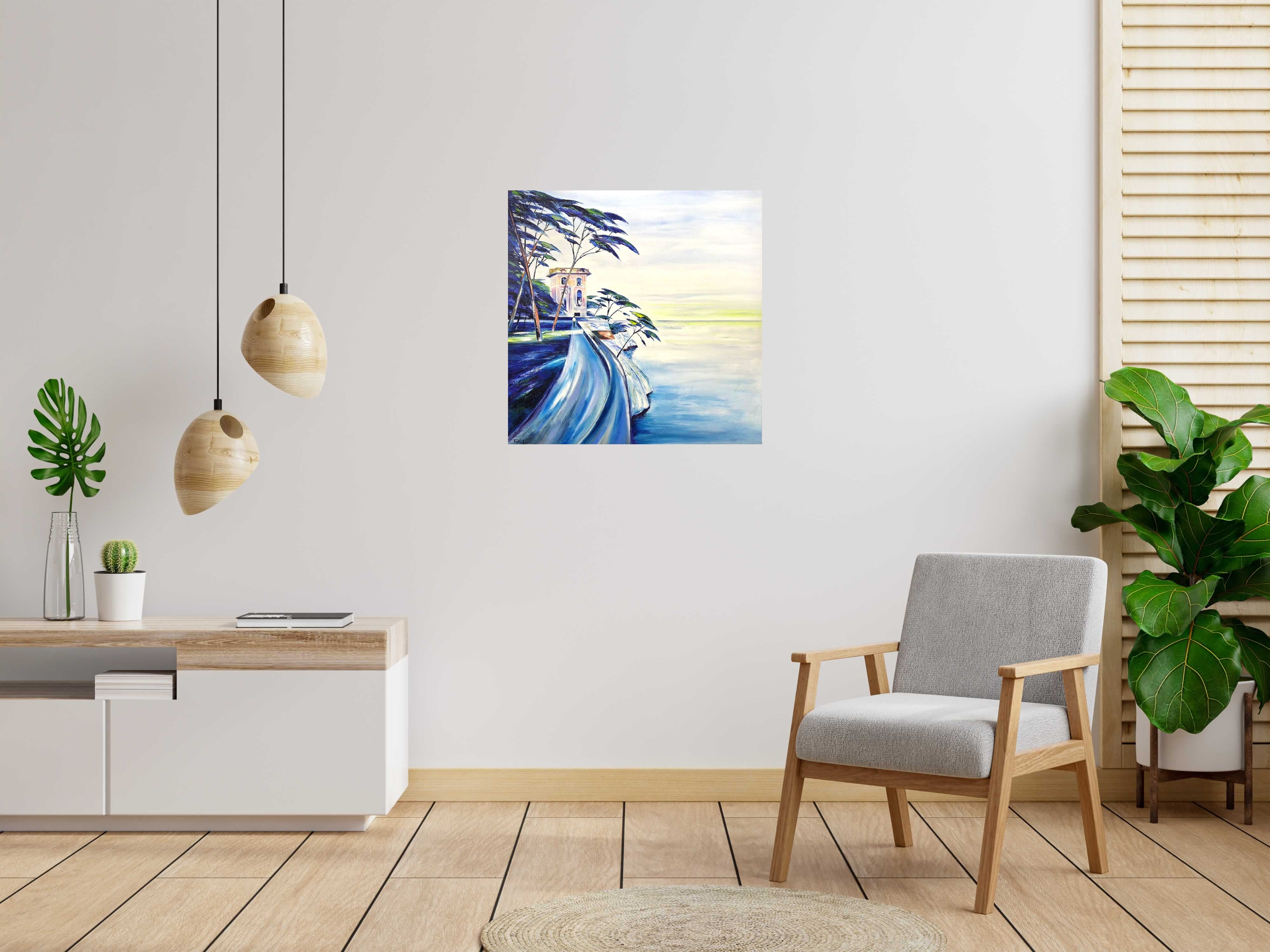 Peinture Mon plaisir de PHIL dans un intérieur – 80 × 80 cm