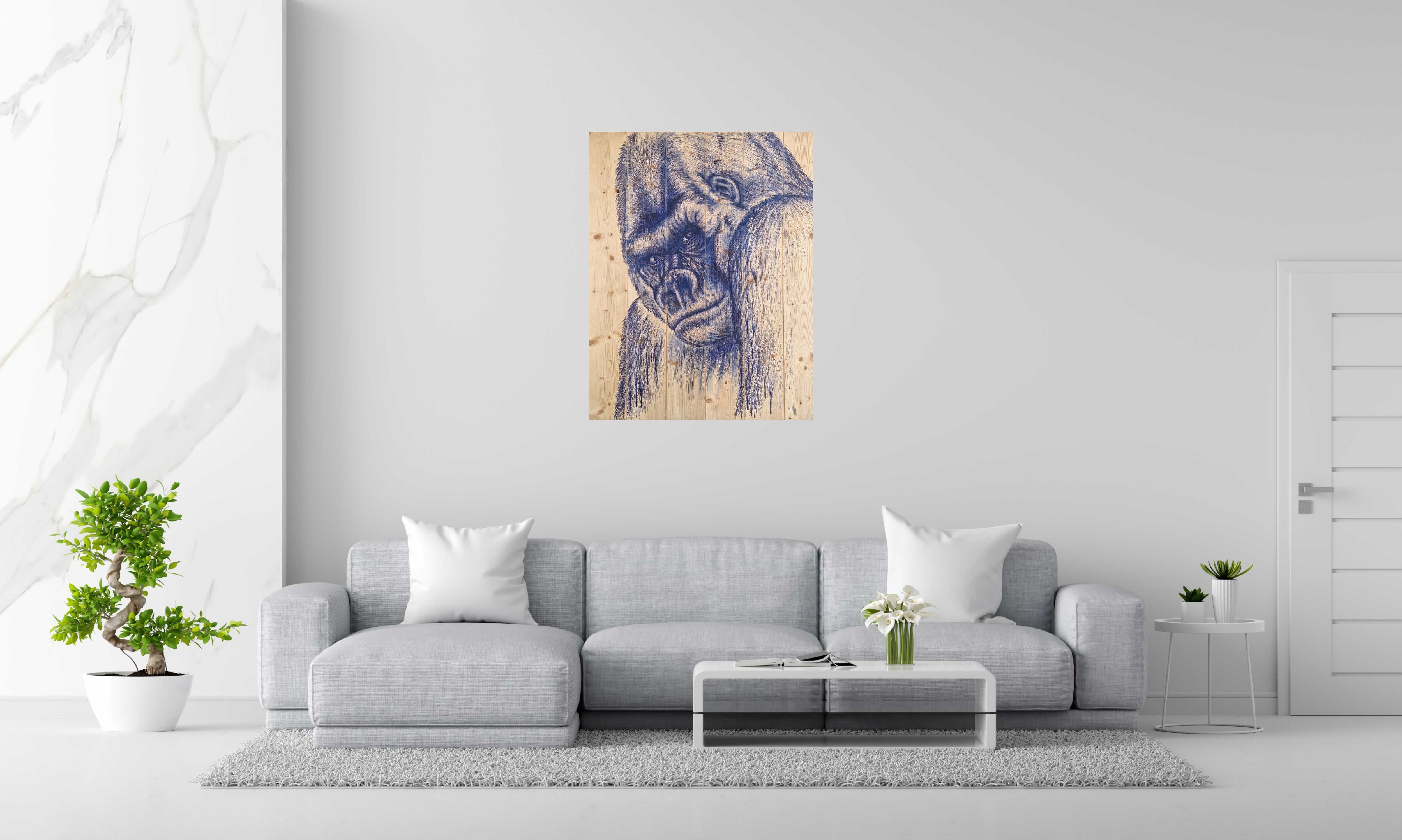 Peinture Kong Bic de ART HM dans un intérieur – 80 × 103 cm