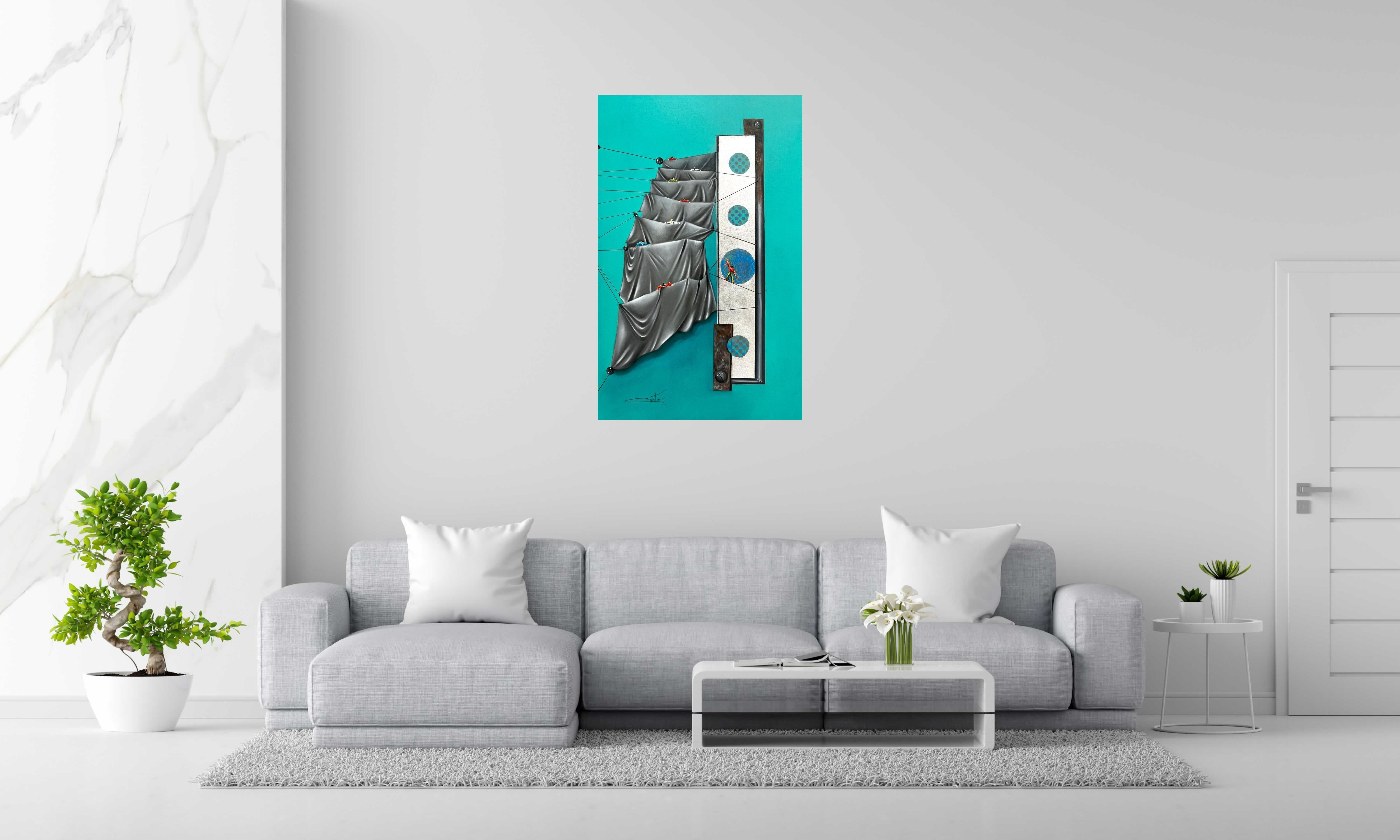 Peinture La réussite de Geneviève Canto dans un intérieur – 73 × 116 cm