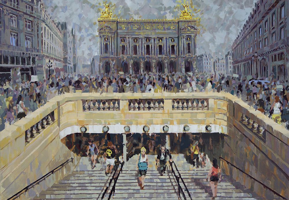 Peinture figurative grande taille Opera Garnier – HEATON RUDYARD – 116 × 81 cm