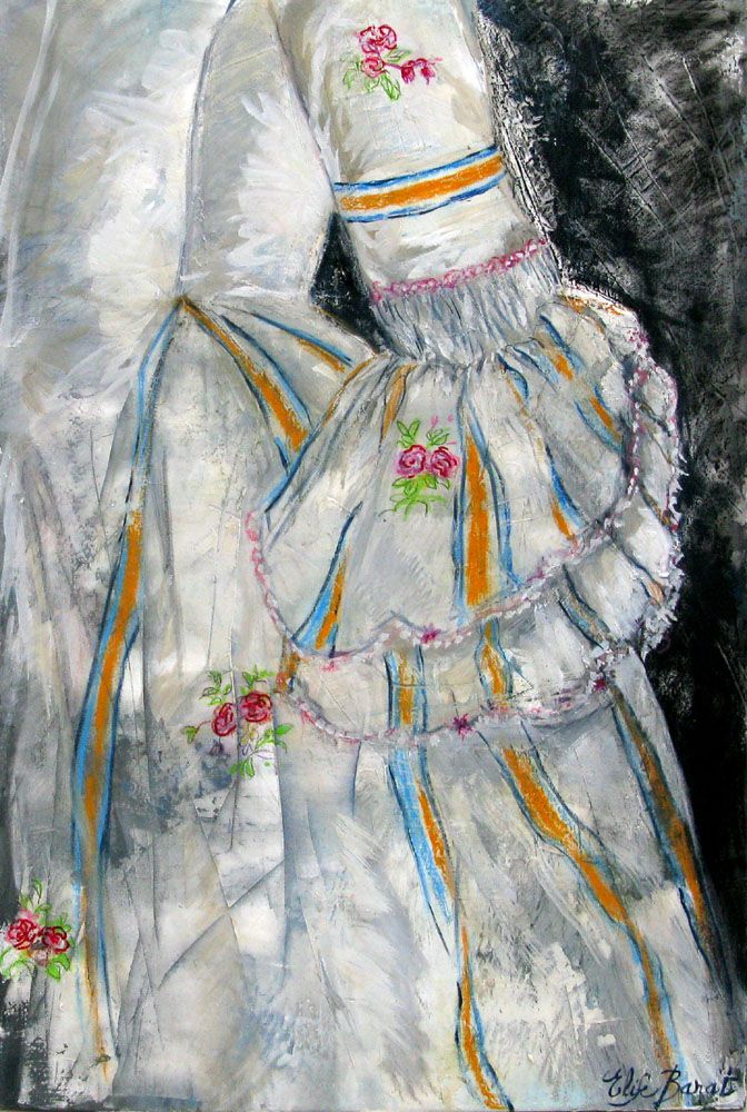 Peinture figurative moyen format Emilie – ELISE BARAT – 60 × 92 cm