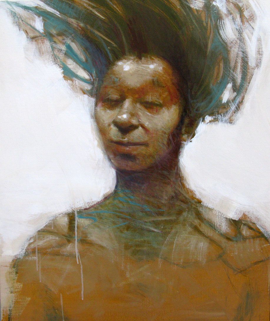 Peinture figurative moyen format Cheer up Cassandra – OLIVIER MASSEBEUF – 65 × 81 cm